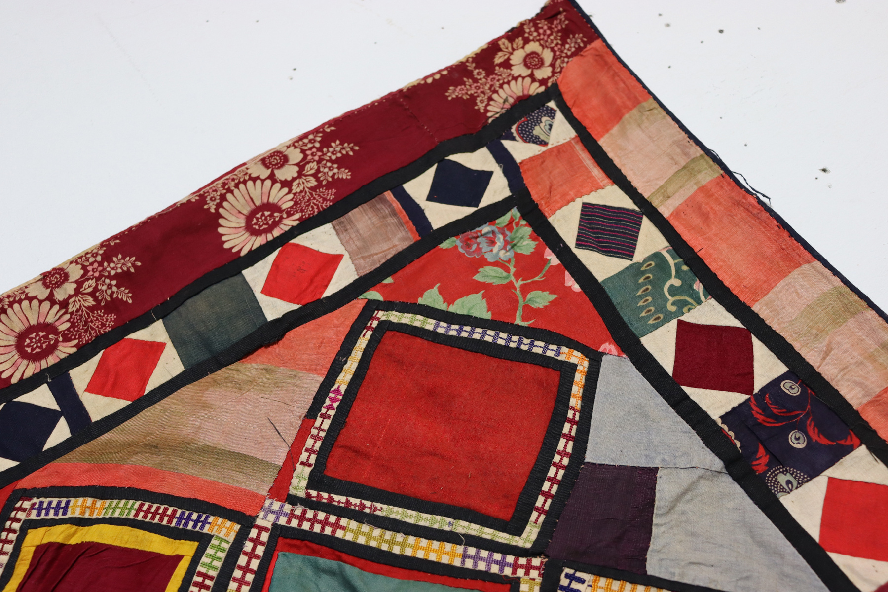 Antique Uzbek tribal silk Hand Sewn Embroidered Lakai Patchwork No: US - 7