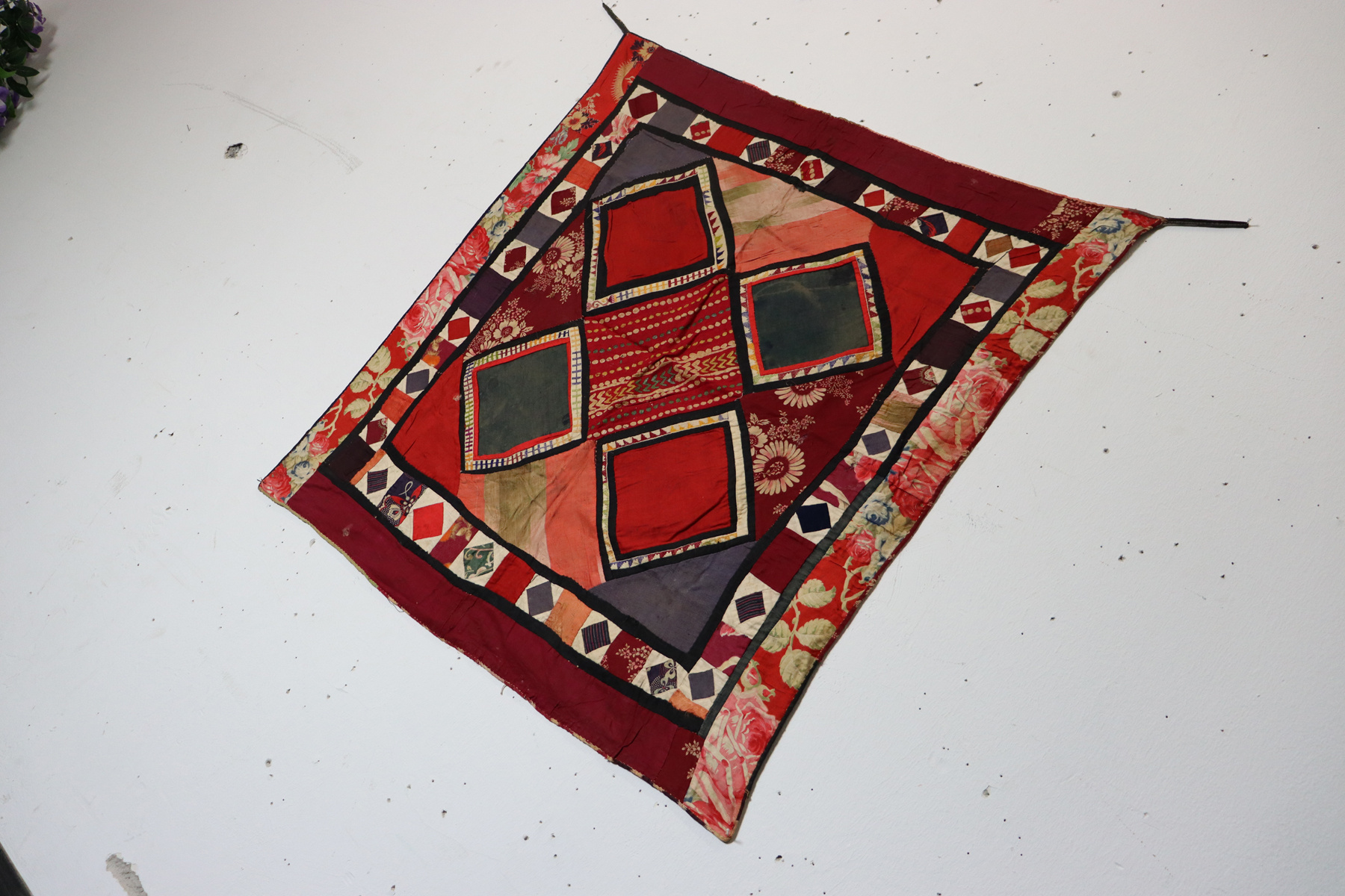 Antique Uzbek tribal silk Hand Sewn Embroidered Lakai Patchwork No: US - 9