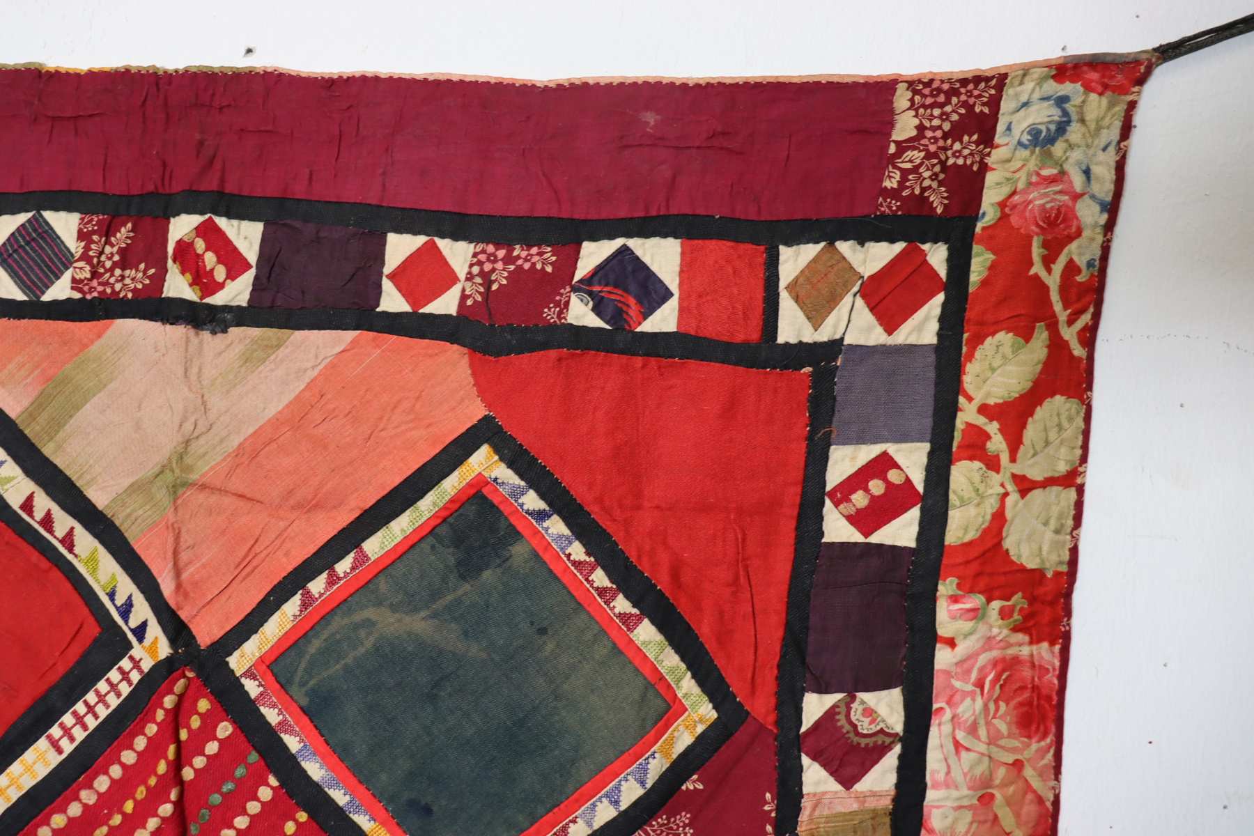 Antique Uzbek tribal silk Hand Sewn Embroidered Lakai Patchwork No: US - 9