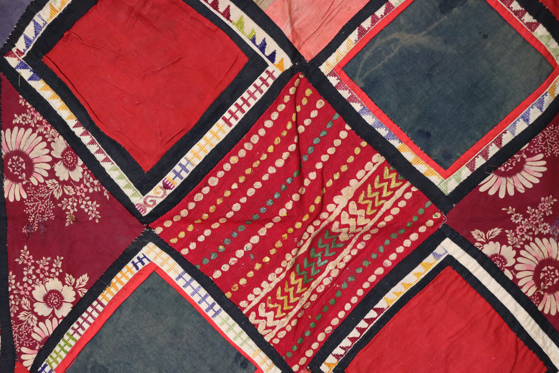 Antique Uzbek tribal silk Hand Sewn Embroidered Lakai Patchwork No: US - 9