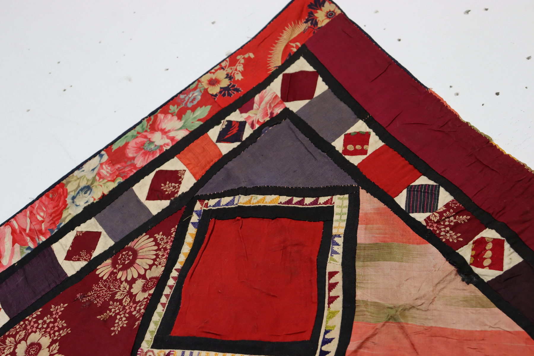 Antique Uzbek tribal silk Hand Sewn Embroidered Lakai Patchwork No: US - 9