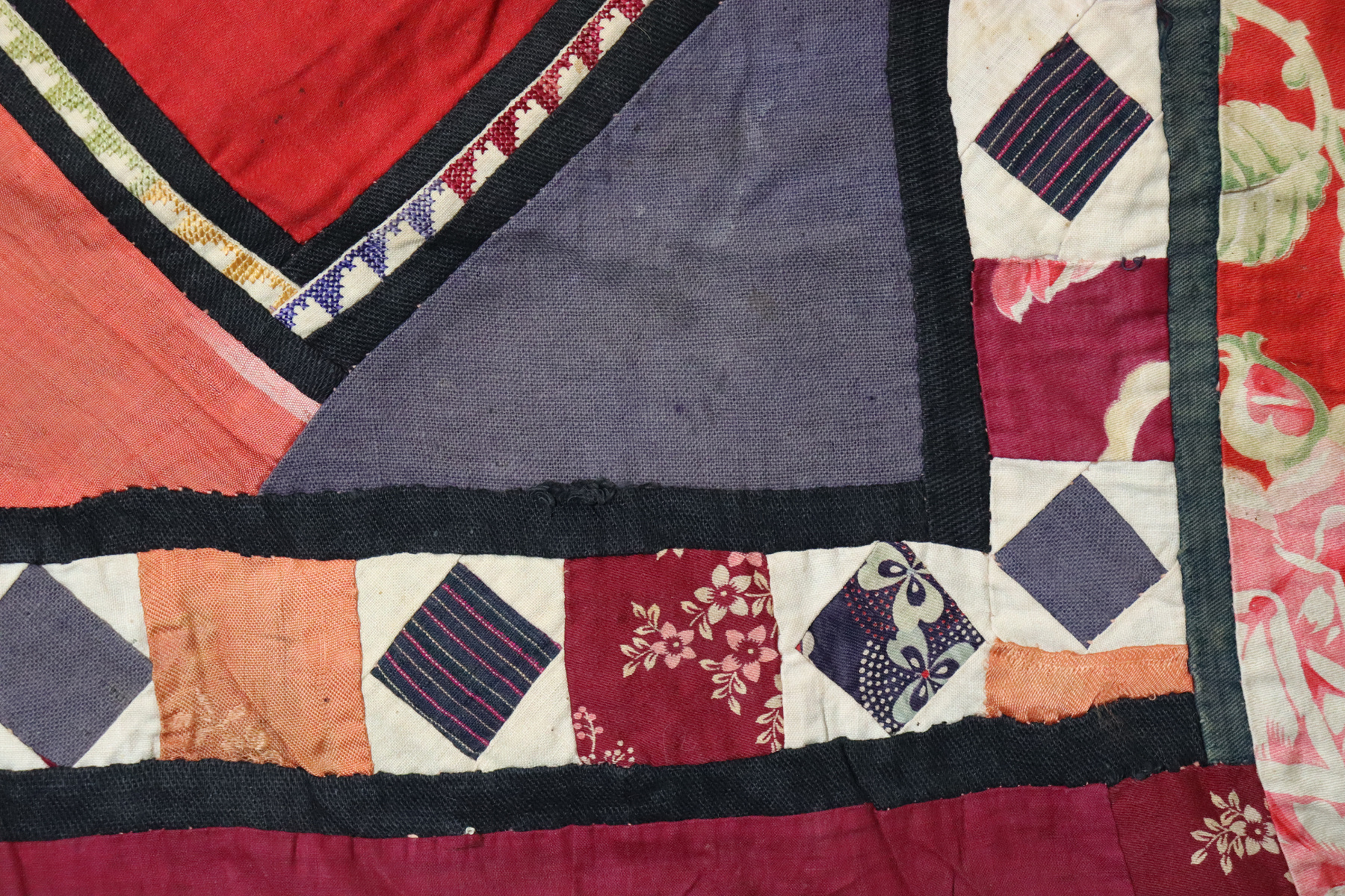 Antik Reich bestickte Lakai Stickerei Patchwork Wandbehang   Nr: US-9