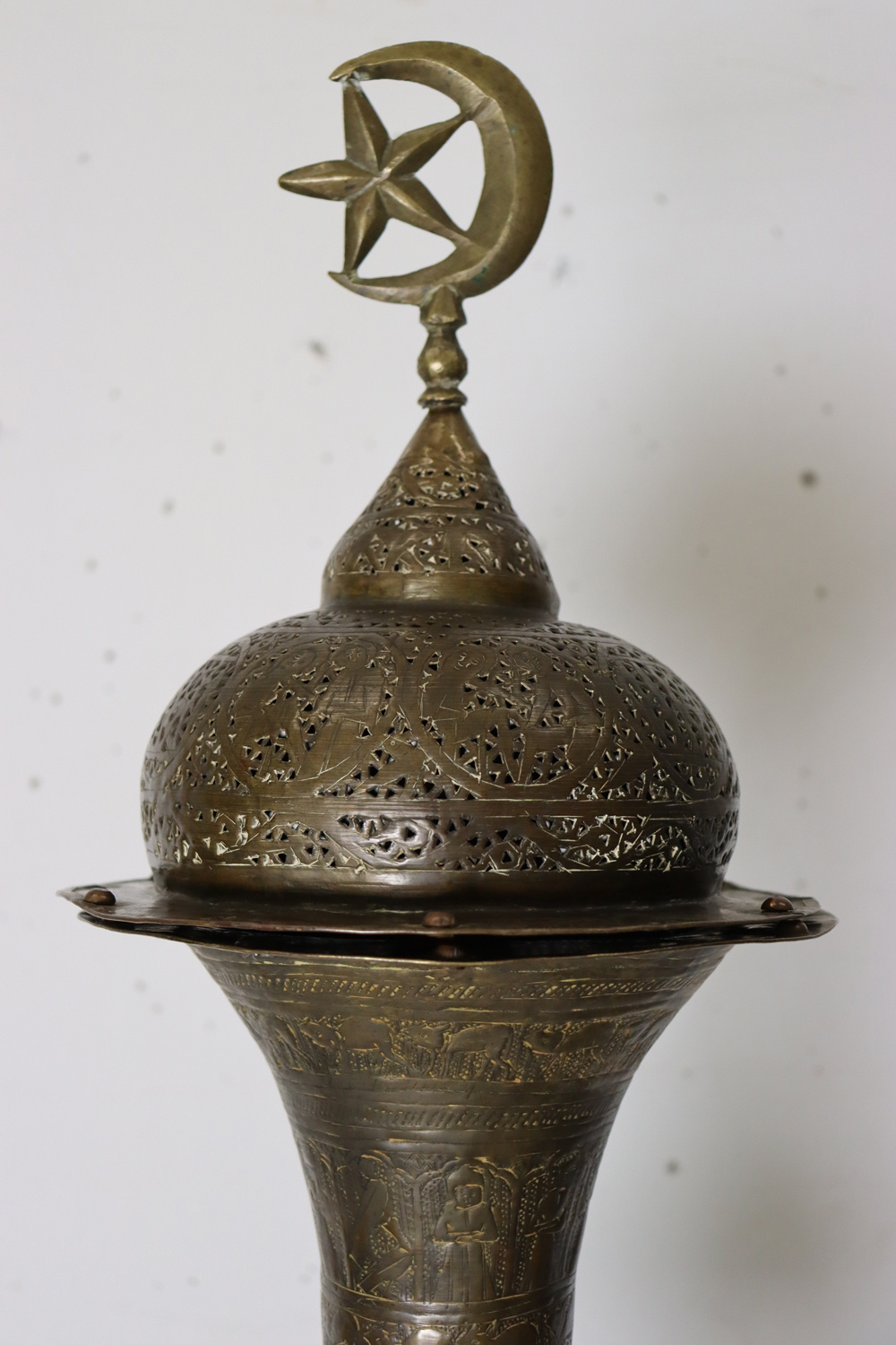 Antik  orientalisch Ägyptische Marokko Nahost / Islamische Messing Stehlampe stehleuchte aus dem 19. Jahrhundert