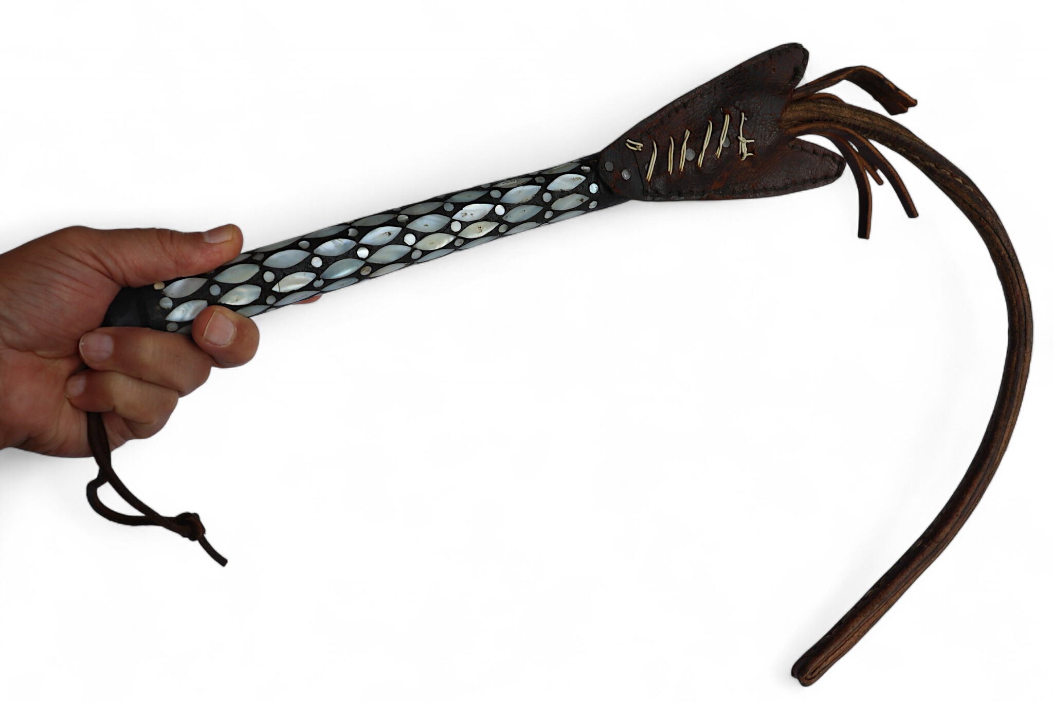 Afghan hors whip for Buzkashi from the 1960s-70s. - A