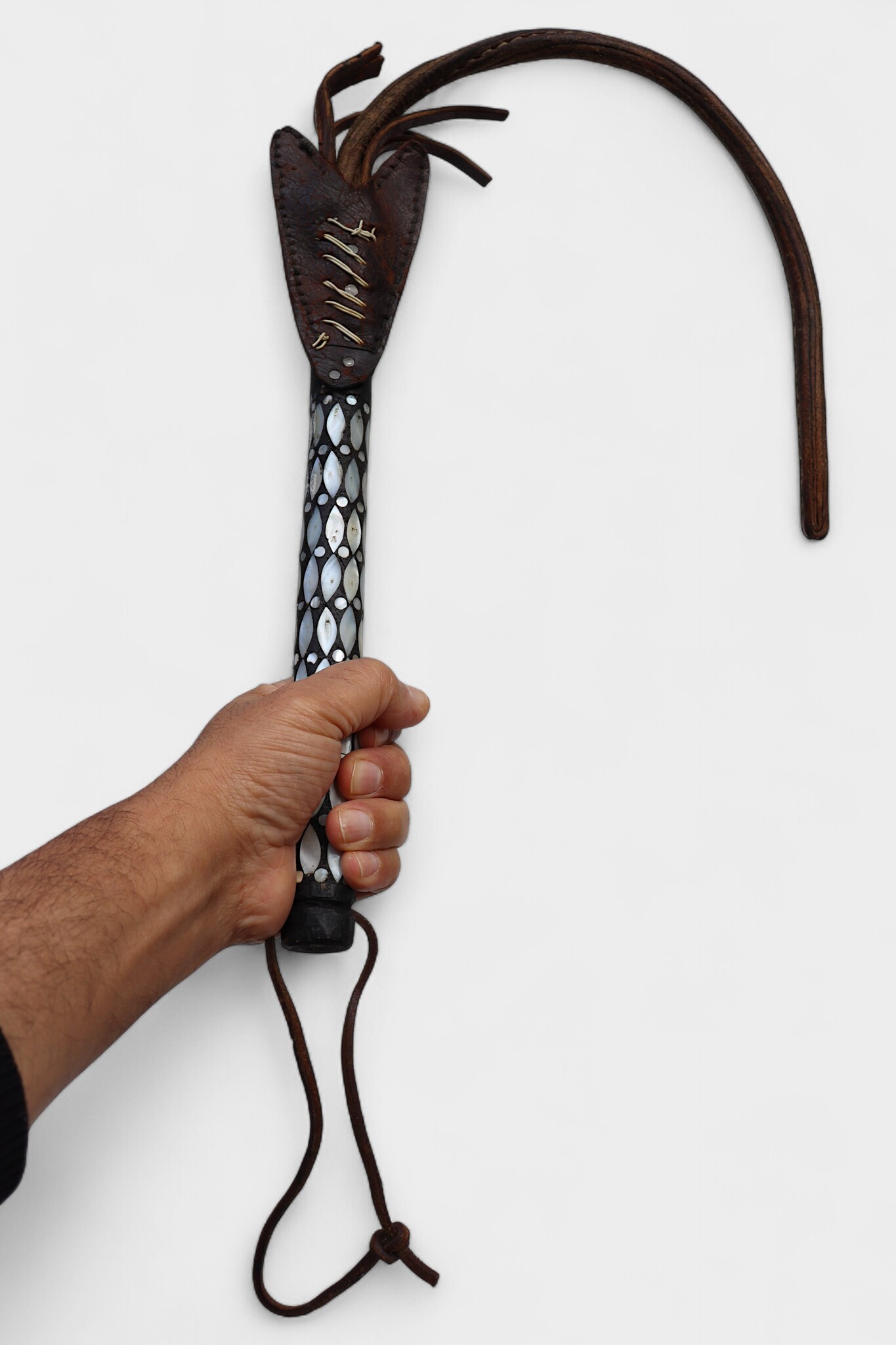 Afghan hors whip for Buzkashi from the 1960s-70s. - A