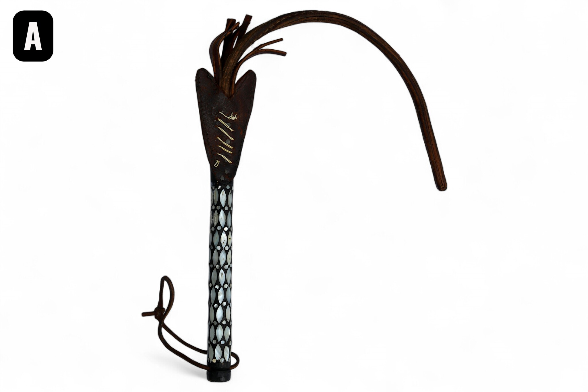 Afghan hors whip for Buzkashi from the 1960s-70s. - A