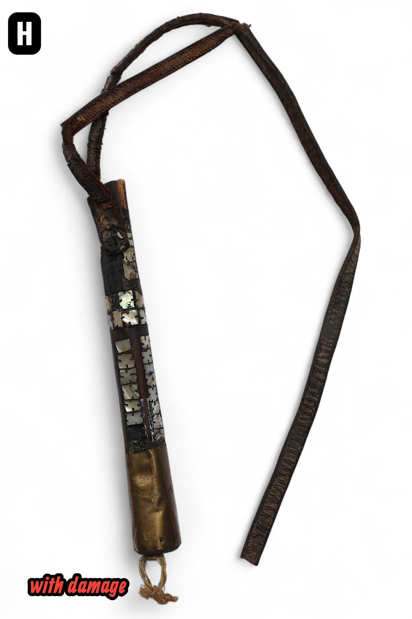 Afghan hors whip for Buzkashi from the 1960s-70s. (with damage) -H