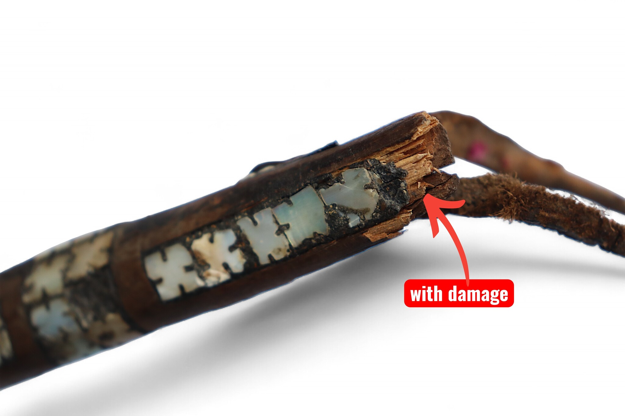 Afghan hors whip for Buzkashi from the 1960s-70s. (with damage) -H