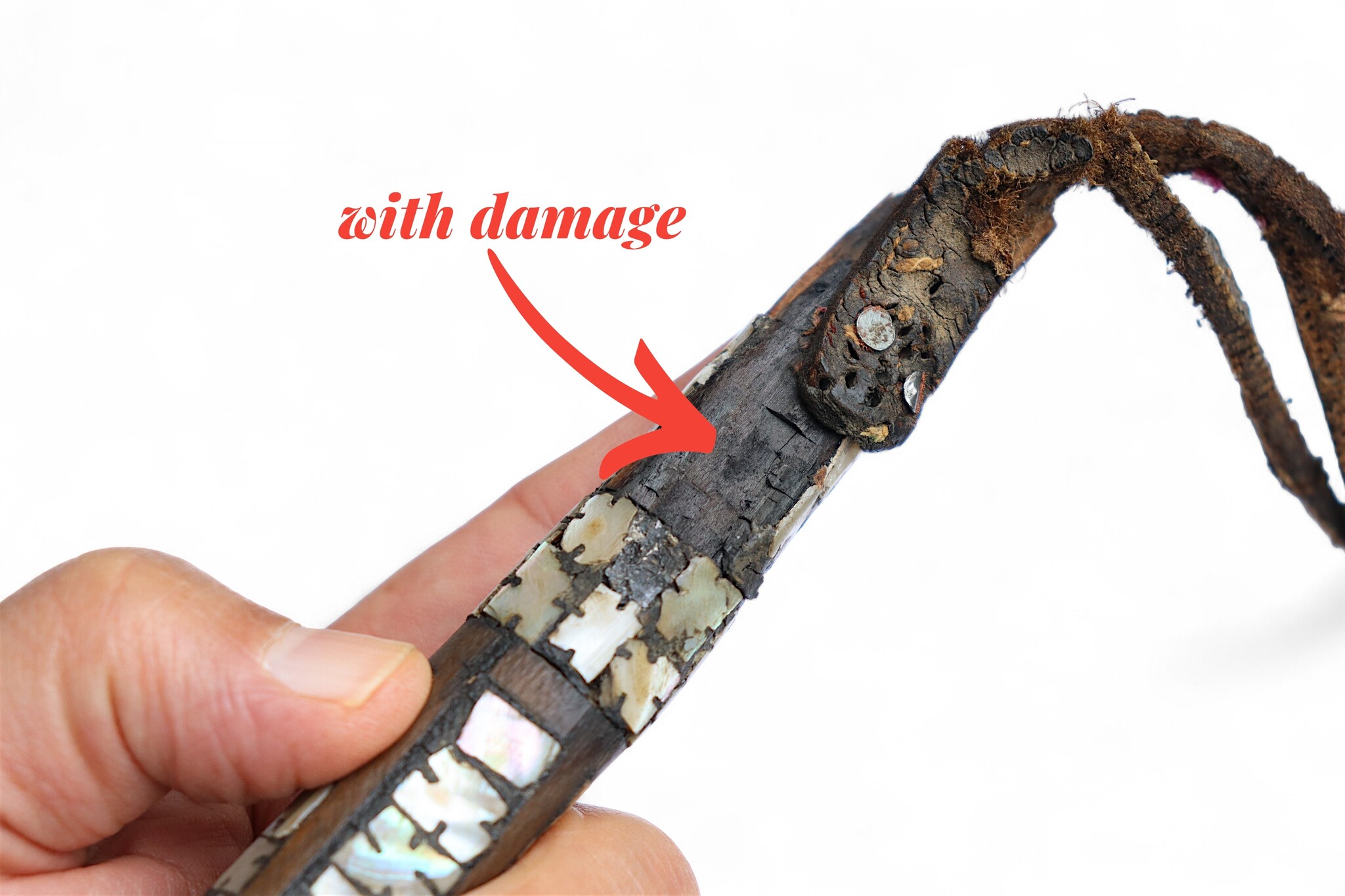 Vintage Afghanische Pferdepeitsche für Buzkashi aus 60er Jahre. ( mit Beschädigung )-H