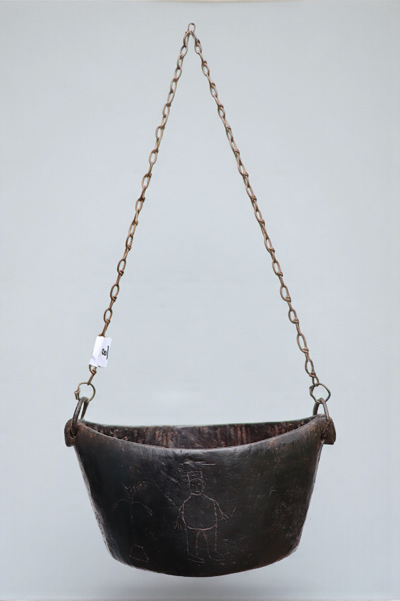 Antique wooden Kashkul Kashkool Begging Bowl Sufi Dervash No:8