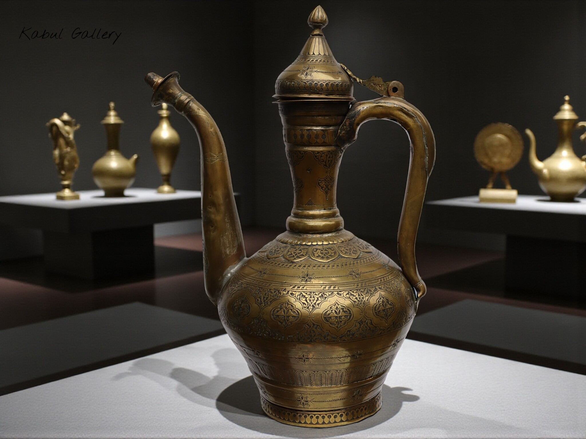 Antique Central Asian Brass Teapot Ewer 19th century Bukhara - Samarkand No:HH25/2