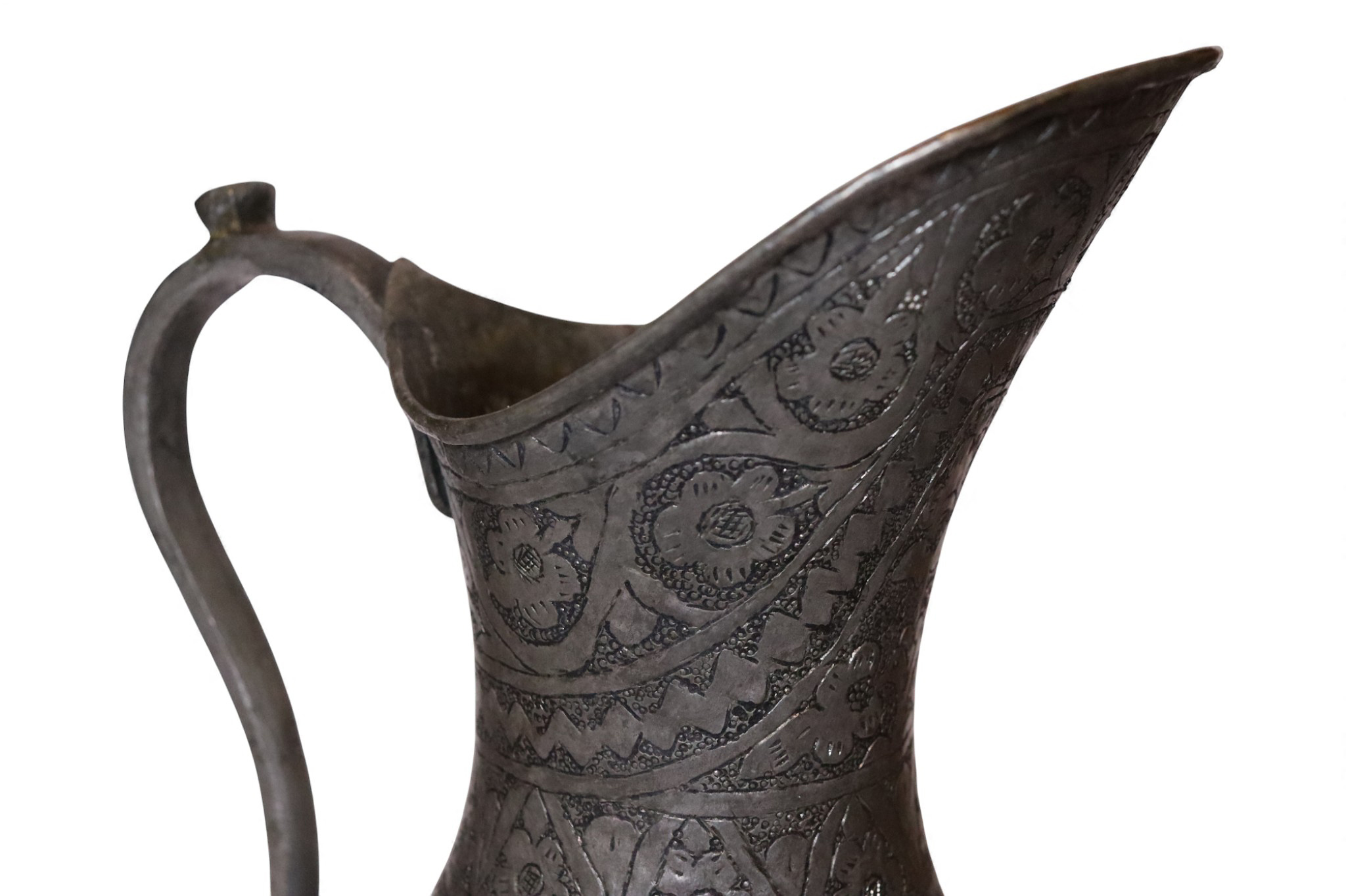 Antique Islamic Tinned Copper Pitcher Middle Eastern Persian Antique 19th Century Ewer water jug Ewer 19th century Bukhara - Samarkand 25 - F