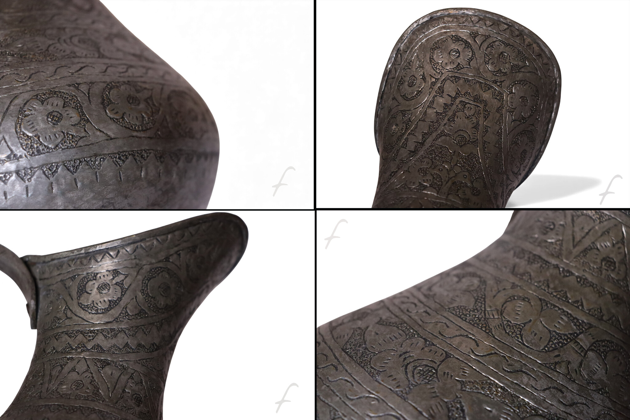 Antiker handgefertigter Wasserkrug aus gehämmertem Kupfer 25 - F