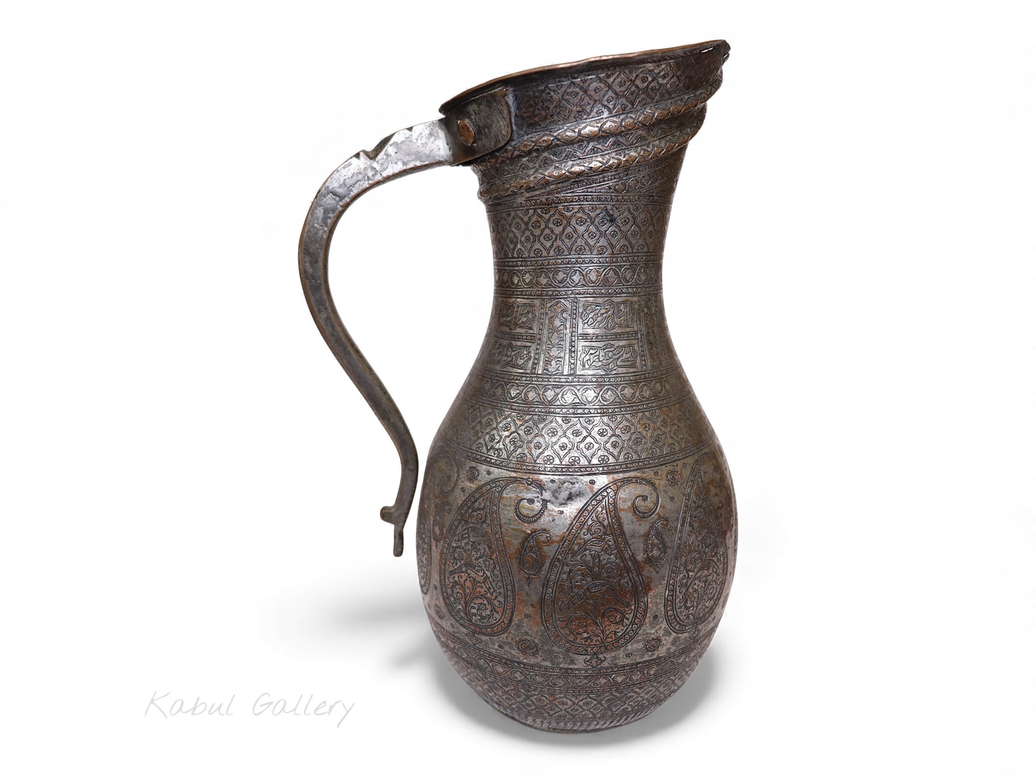 Antique Islamic Tinned Copper Pitcher Middle Eastern Persian Antique 19th Century Ewer water jug Ewer 19th century Bukhara - Samarkand 25 - G