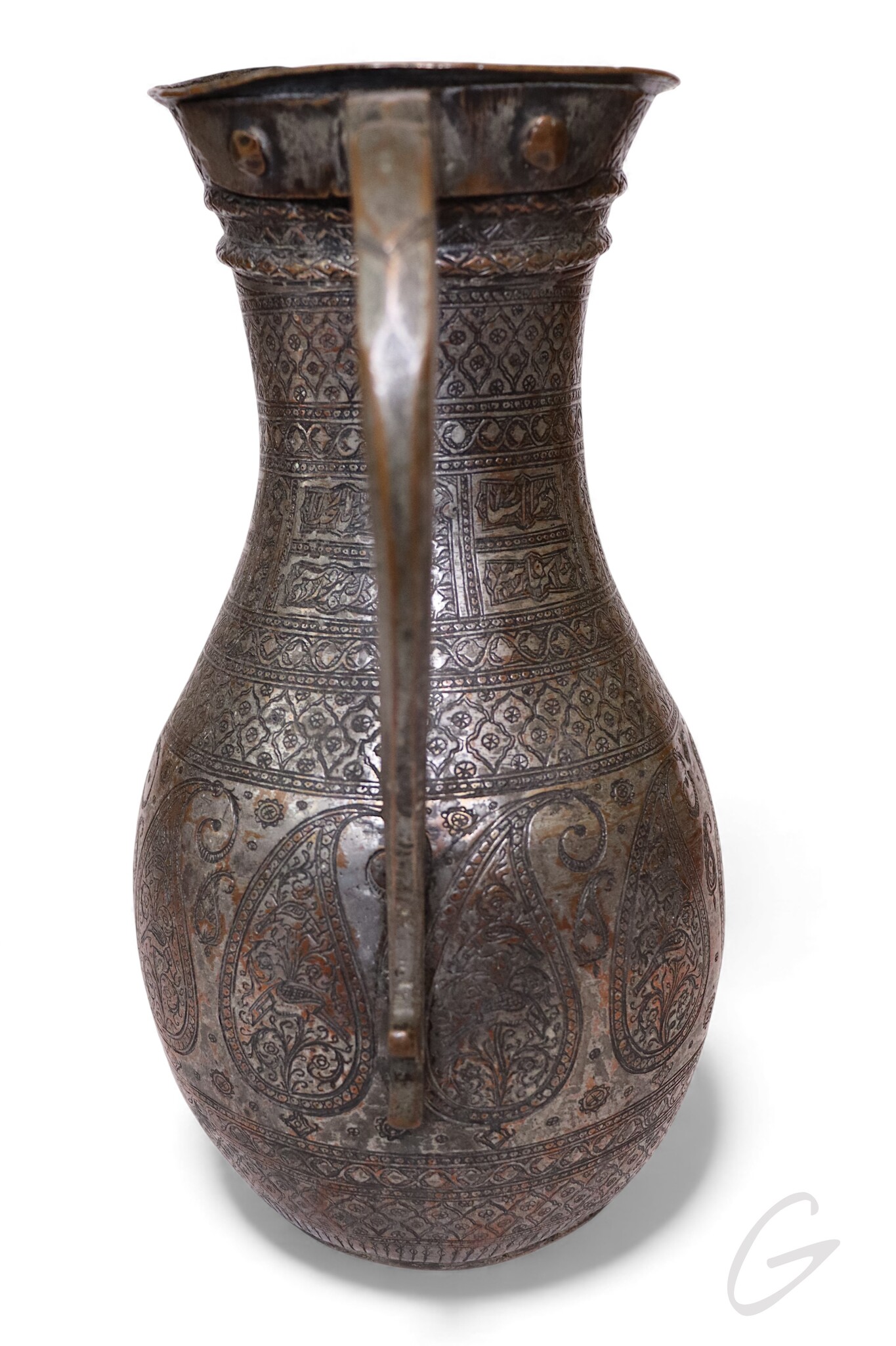 Antique Islamic Tinned Copper Pitcher Middle Eastern Persian Antique 19th Century Ewer water jug Ewer 19th century Bukhara - Samarkand 25 - G