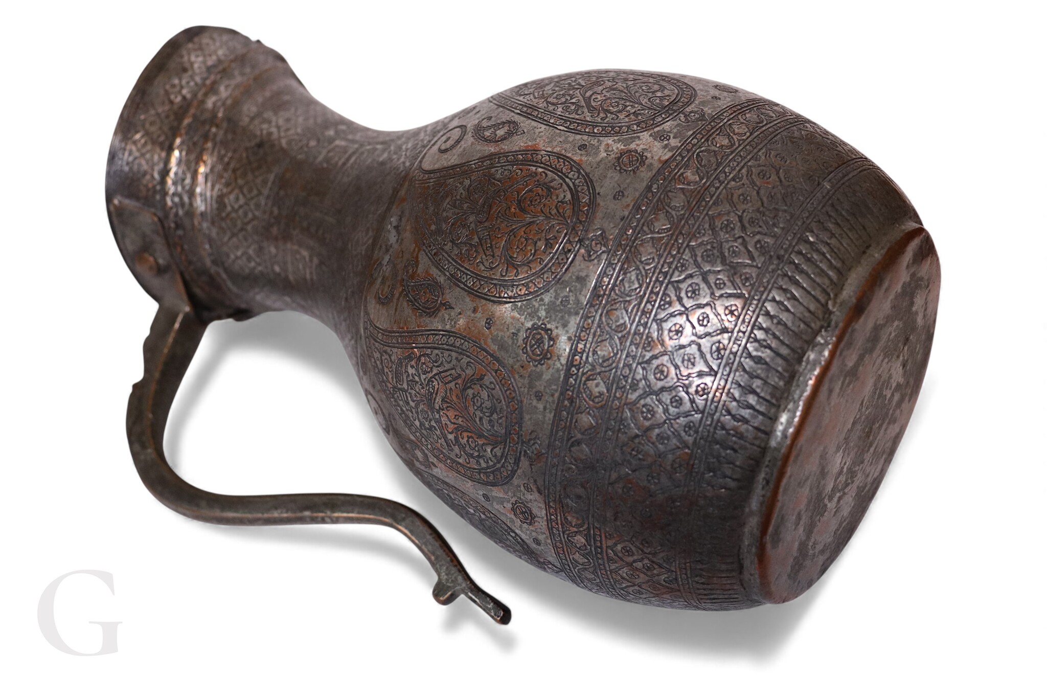 Antique Islamic Tinned Copper Pitcher Middle Eastern Persian Antique 19th Century Ewer water jug Ewer 19th century Bukhara - Samarkand 25 - G