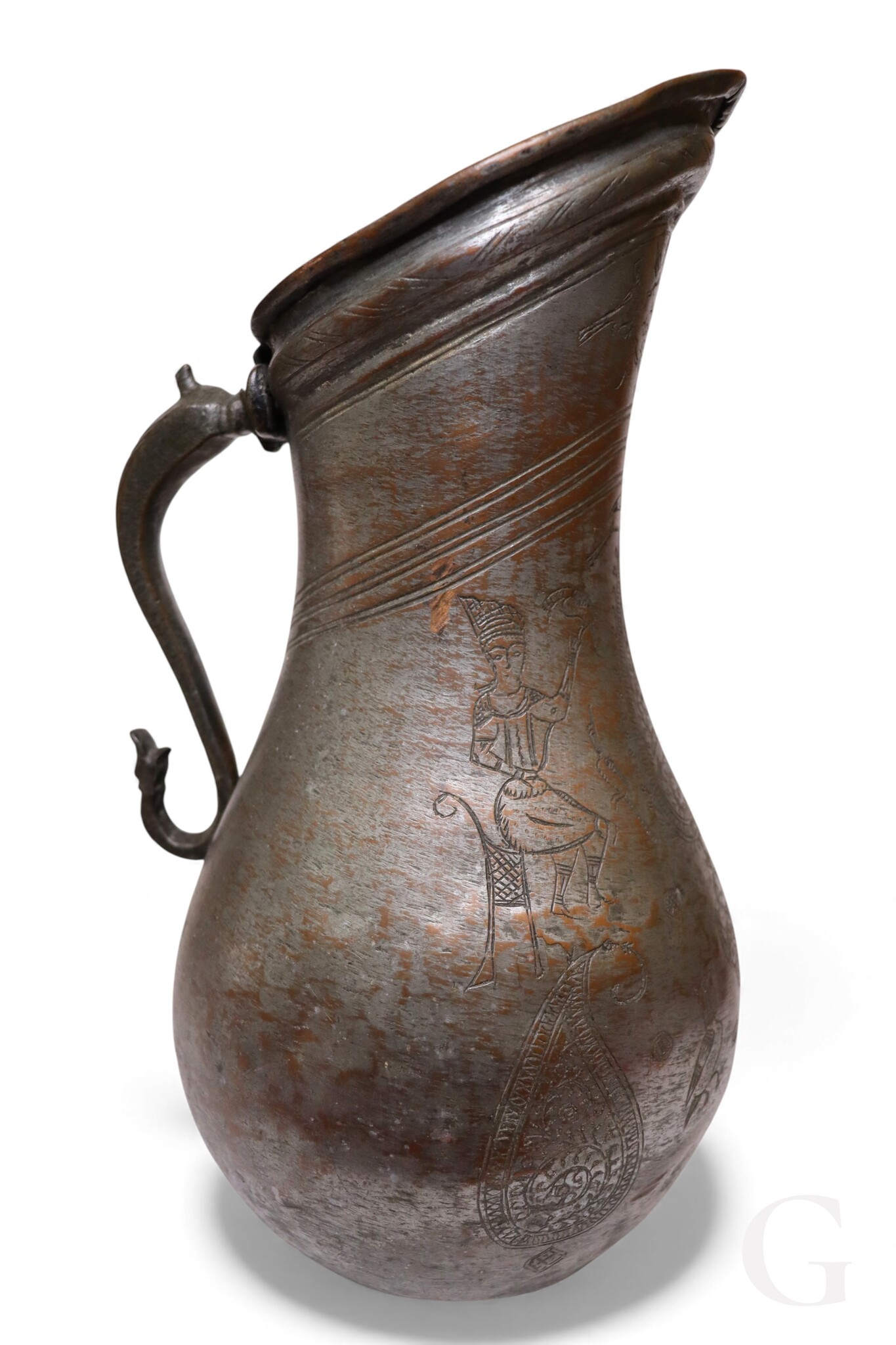 Antique Islamic Tinned Copper Pitcher Middle Eastern Persian Antique 19th Century Ewer water jug Ewer 19th century Bukhara - Samarkand 25 - H