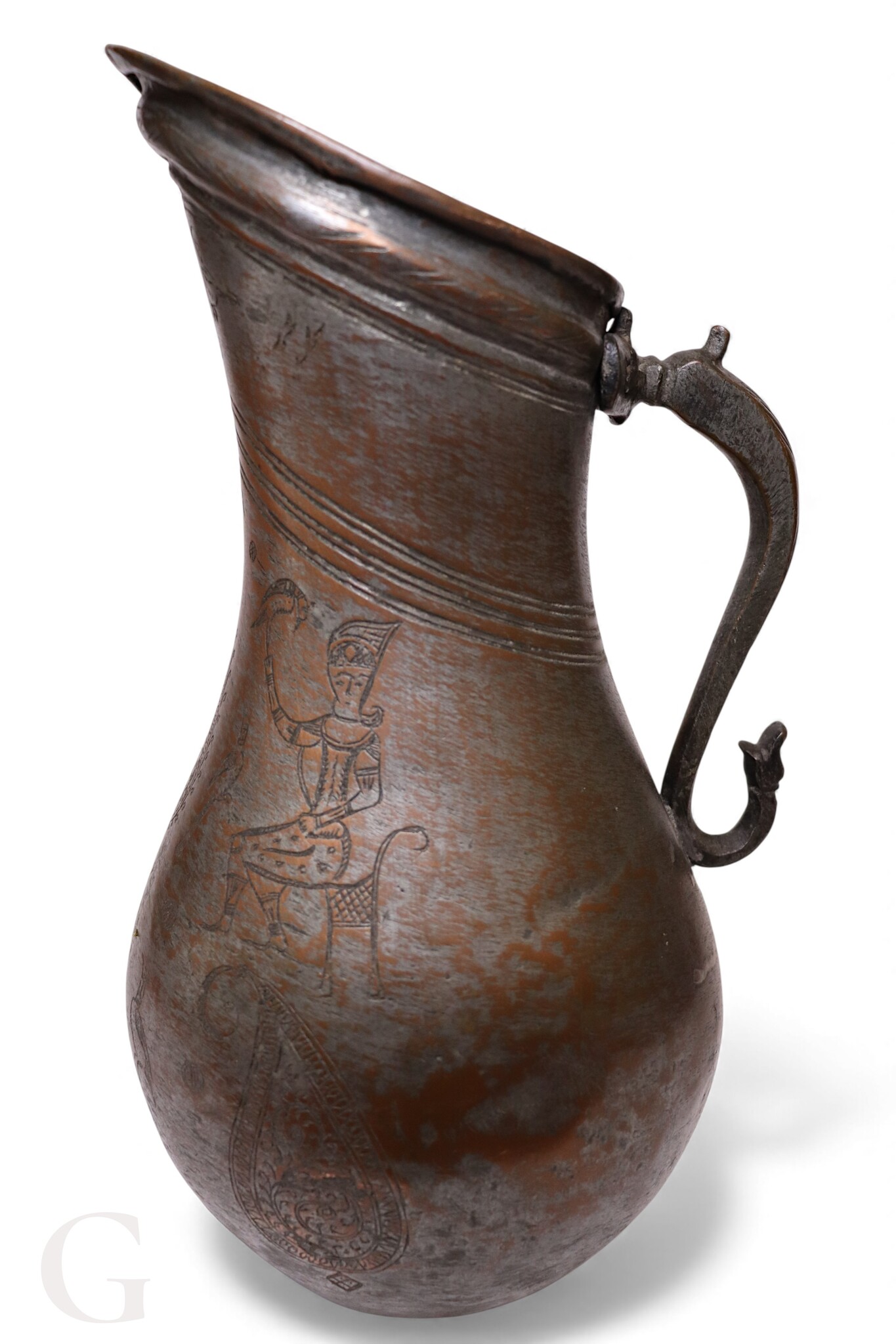 Antique Islamic Tinned Copper Pitcher Middle Eastern Persian Antique 19th Century Ewer water jug Ewer 19th century Bukhara - Samarkand 25 - H