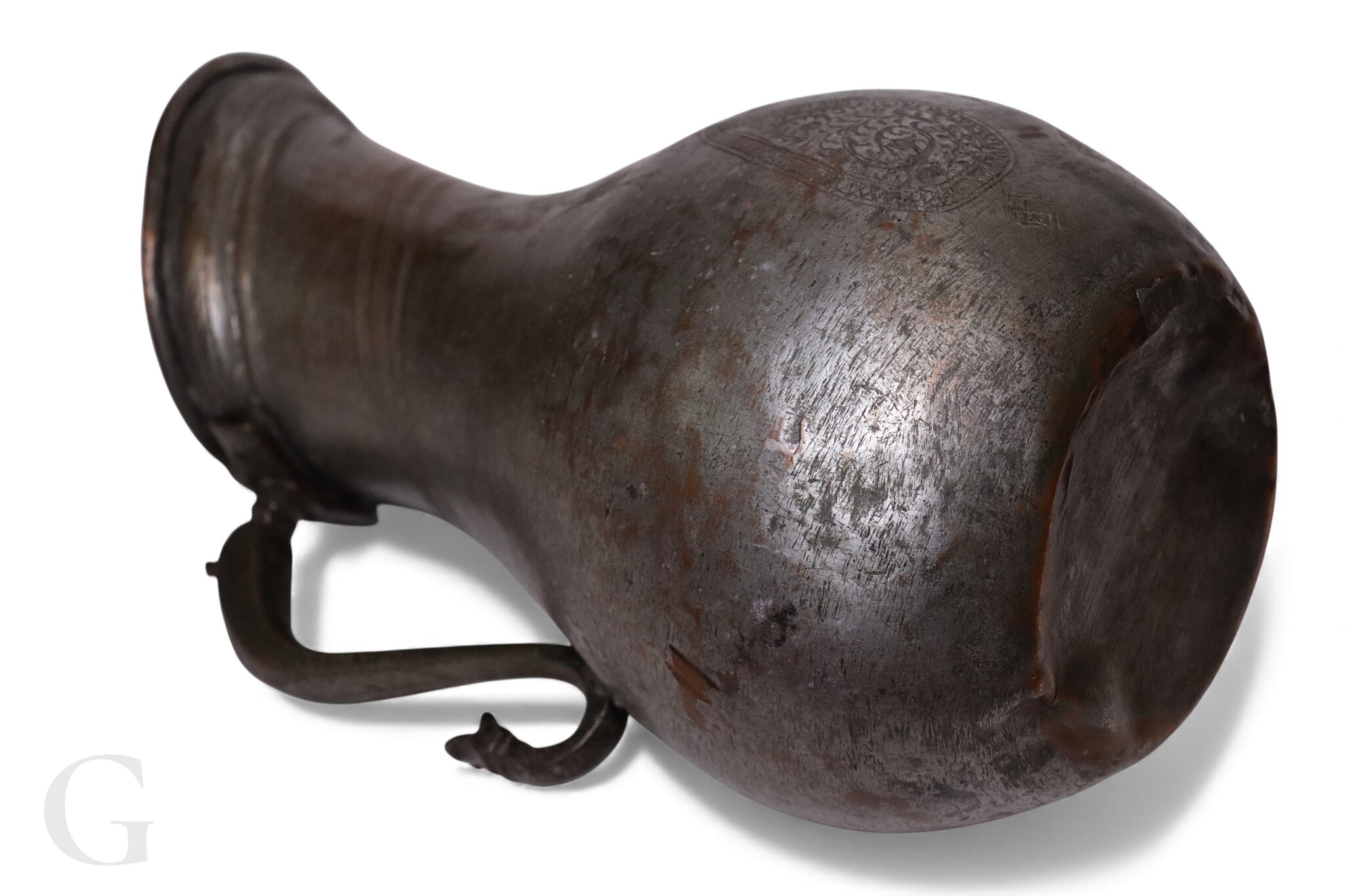 Antique Islamic Tinned Copper Pitcher Middle Eastern Persian Antique 19th Century Ewer water jug Ewer 19th century Bukhara - Samarkand 25 - H