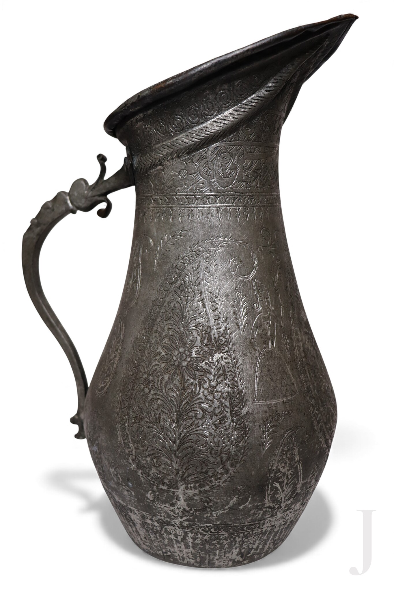 Antique Islamic Tinned Copper Pitcher Middle Eastern Persian Antique 19th Century Ewer water jug Ewer 19th century Bukhara - Samarkand 25 - J