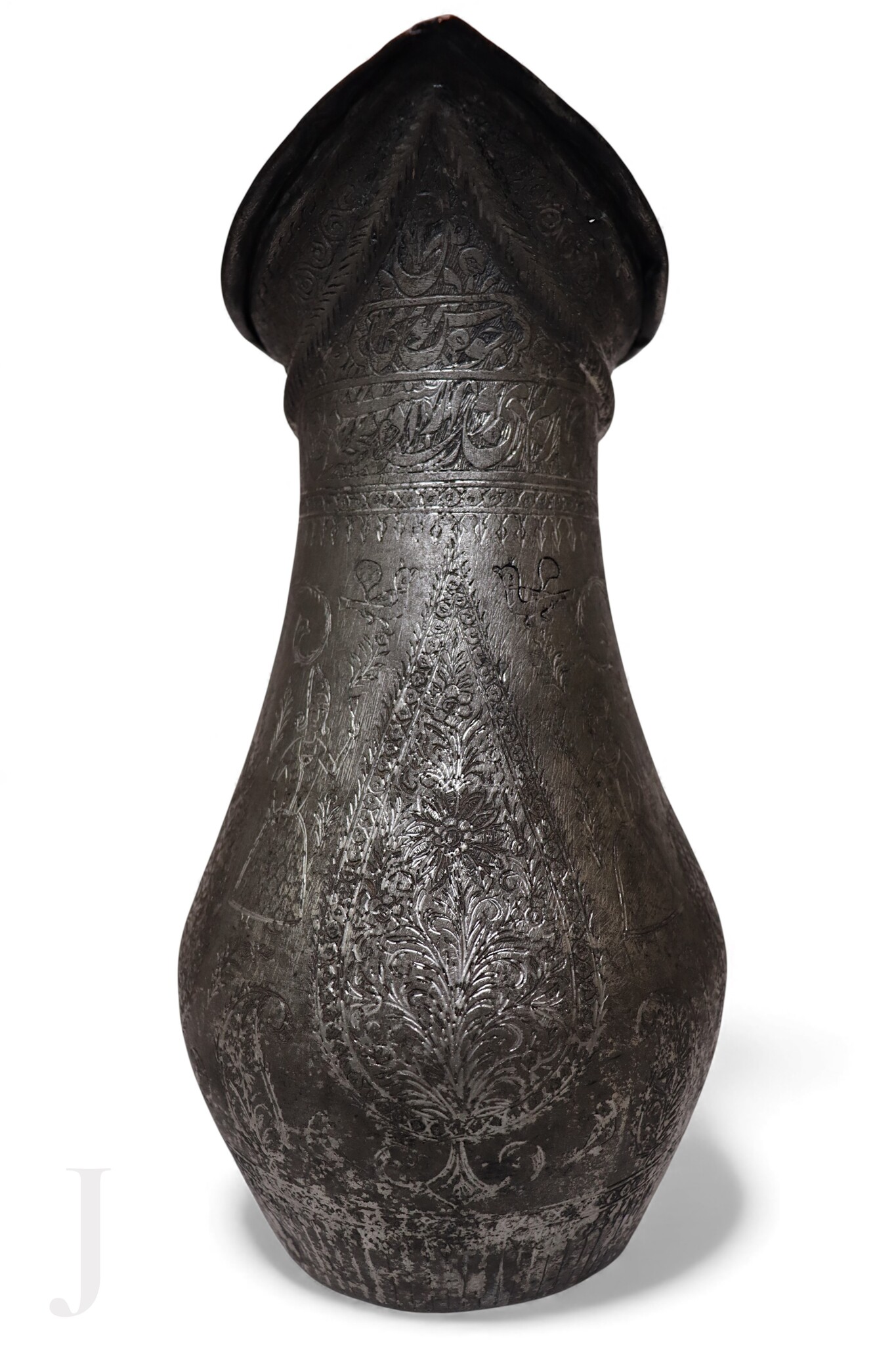 Antiker handgefertigter Wasserkrug aus gehämmertem Kupfer 25 - J