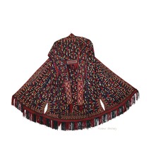 antik Orient Turkmenische Nomaden Chirpy Mantel khalat afghan uzbek kleid afghanistan hand bestickt kostüm Chapan Turkmen Tekke Chyrpy  Schwarz  9052/24