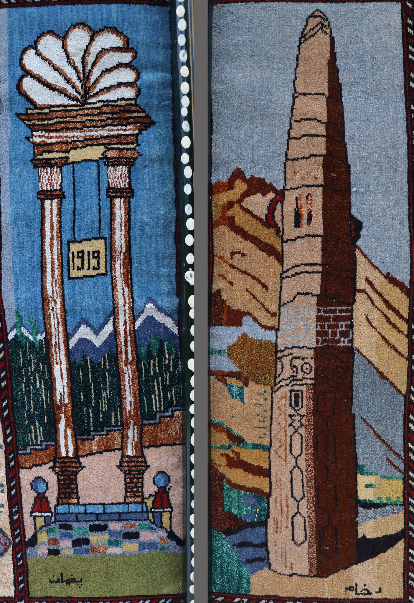 135x110 cm afghan Orientteppich Landkarte super-feine Qualität Seiden Afghan orientteppich Silk Carpet mit Holz Rahmen (XL)