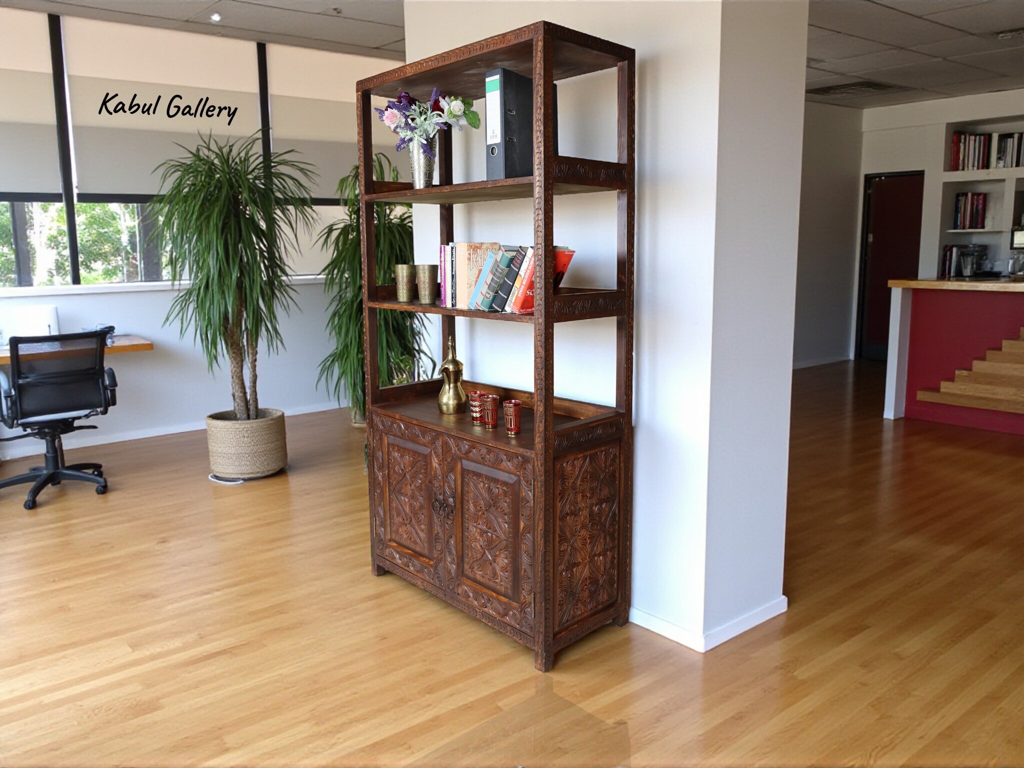 antik-look Schrankwand Wohnwand Regalwand Regal Schrank bücherregal Nuristan Afghanistan 23