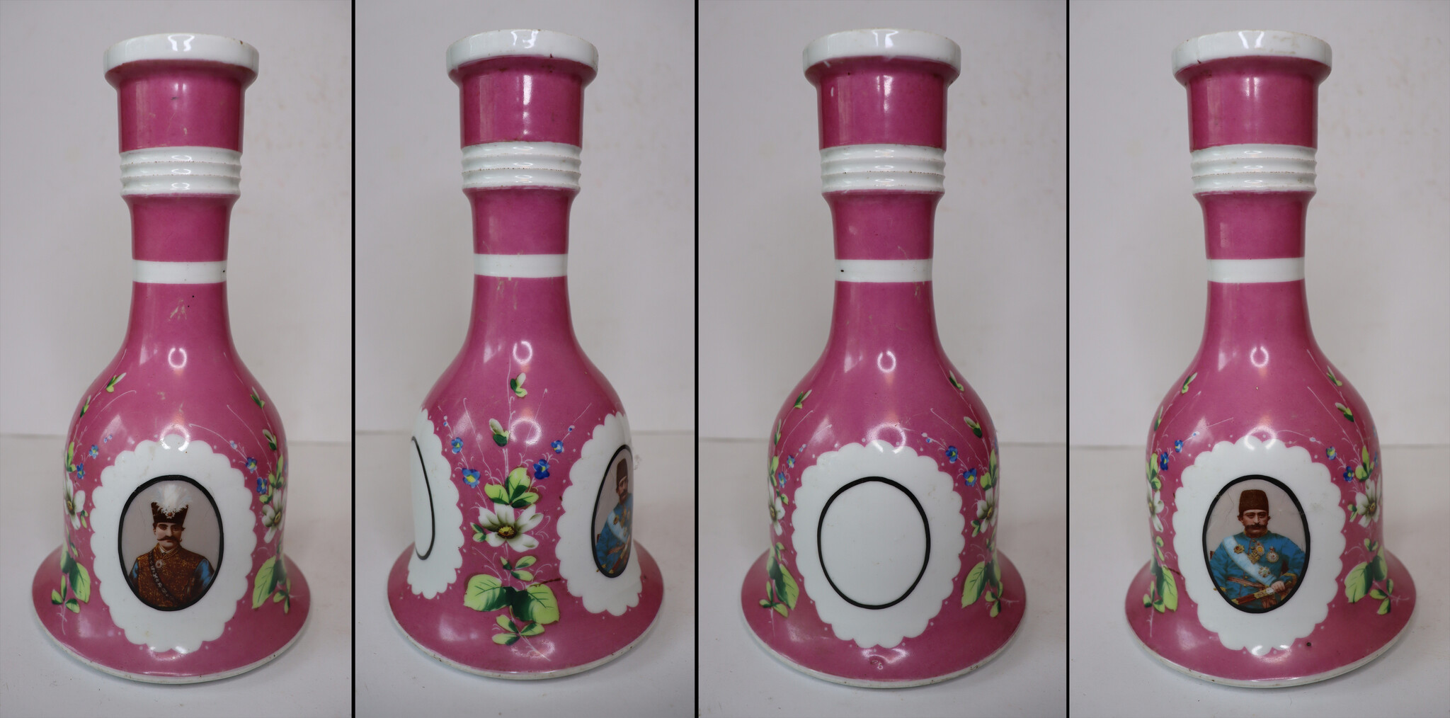 Antique painted porcelain huqqa for Persian market