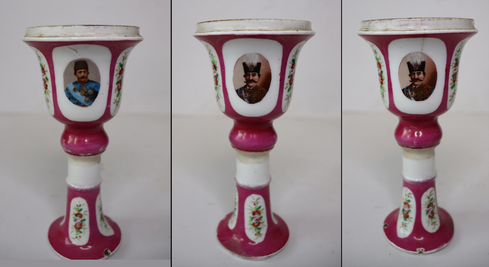 Antique painted porcelain huqqa for Persian market