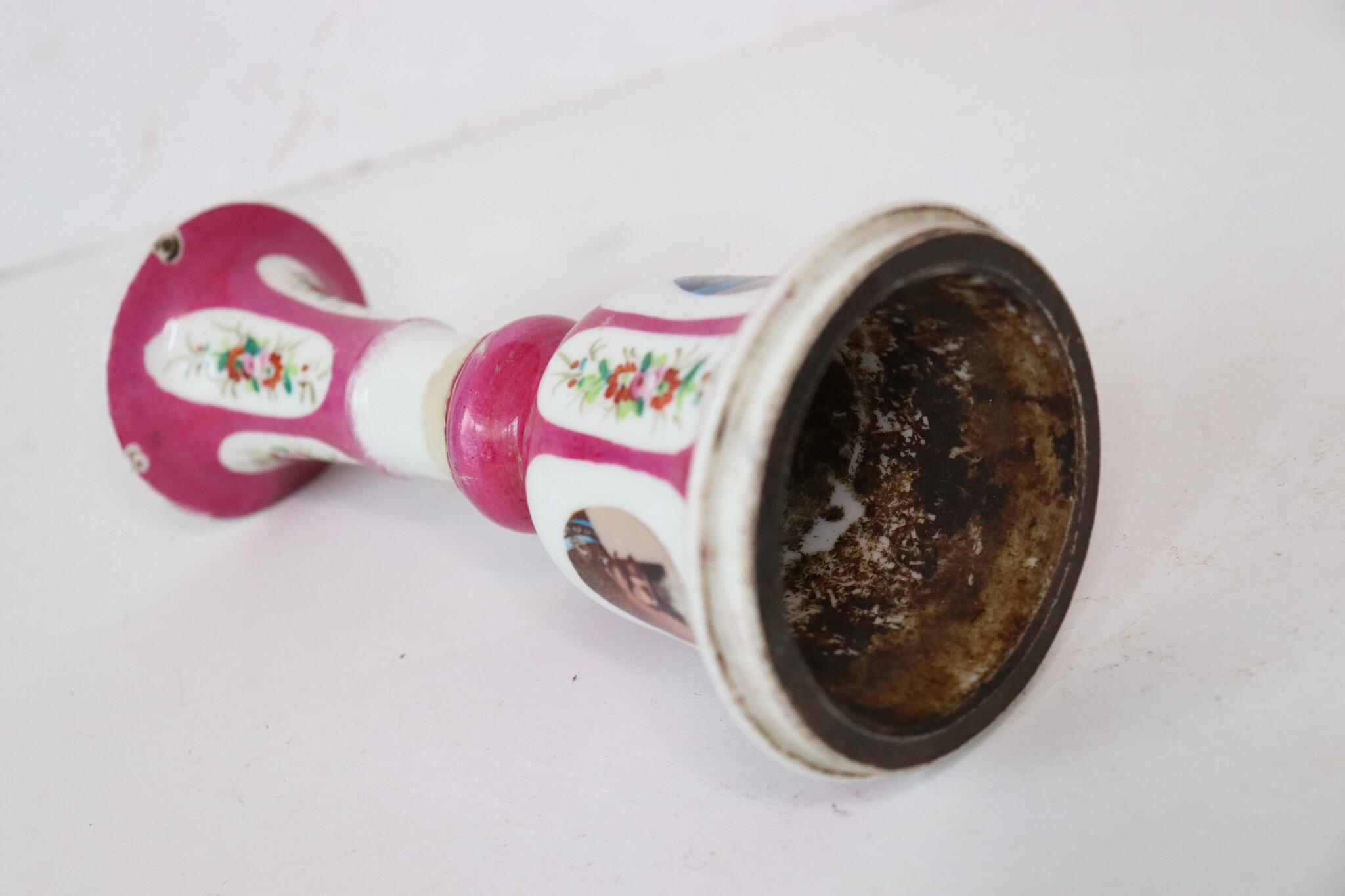 Antique painted porcelain huqqa for Persian market