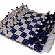 Rare Vintage Gardner Verbilki Russian Porcelain Chess Set  (blue ) - 26