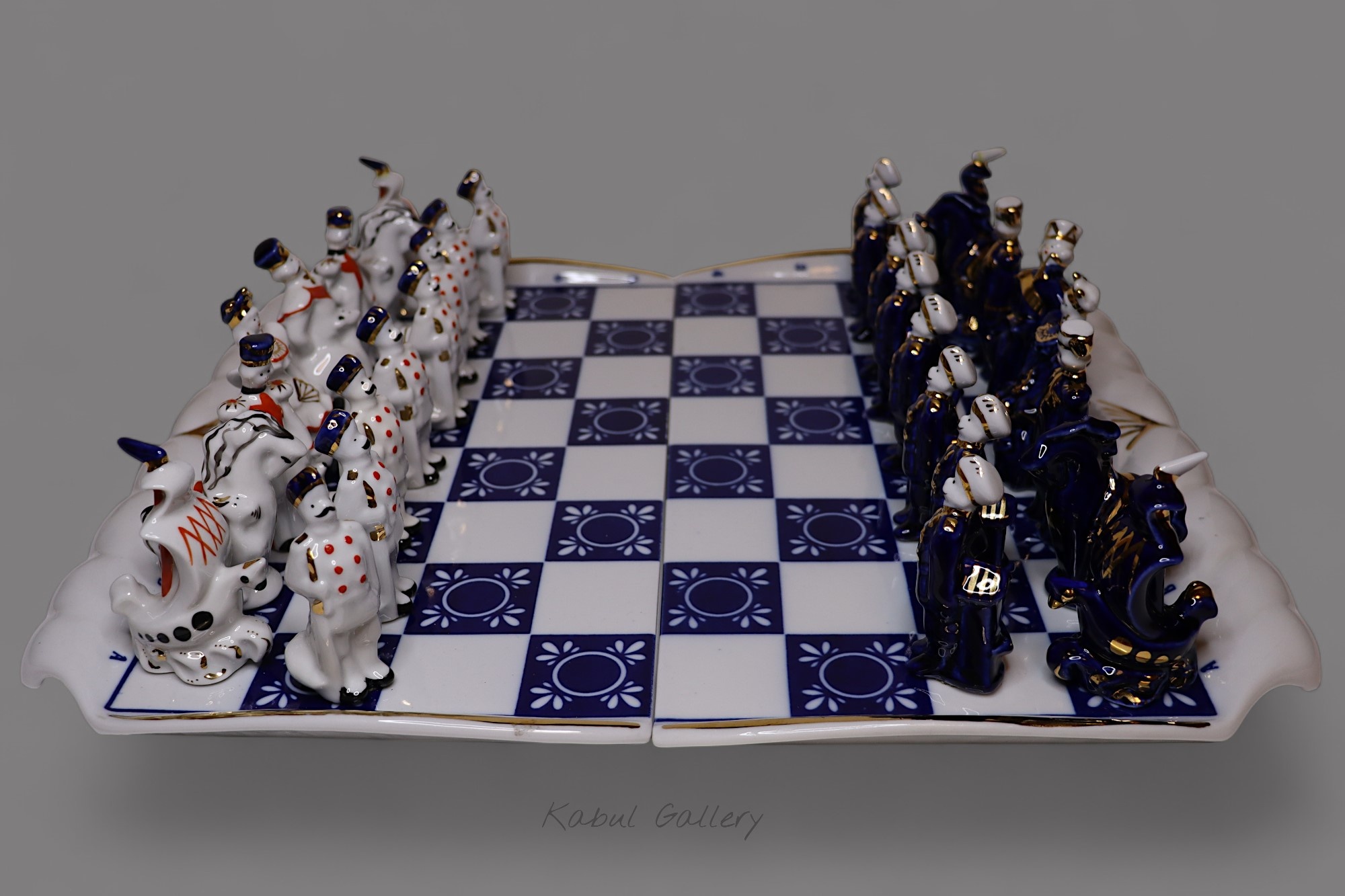 Moscow Russisches Porzellan schachspiel (Verbilki) Gardner-Fabrik (Blau) - 26
