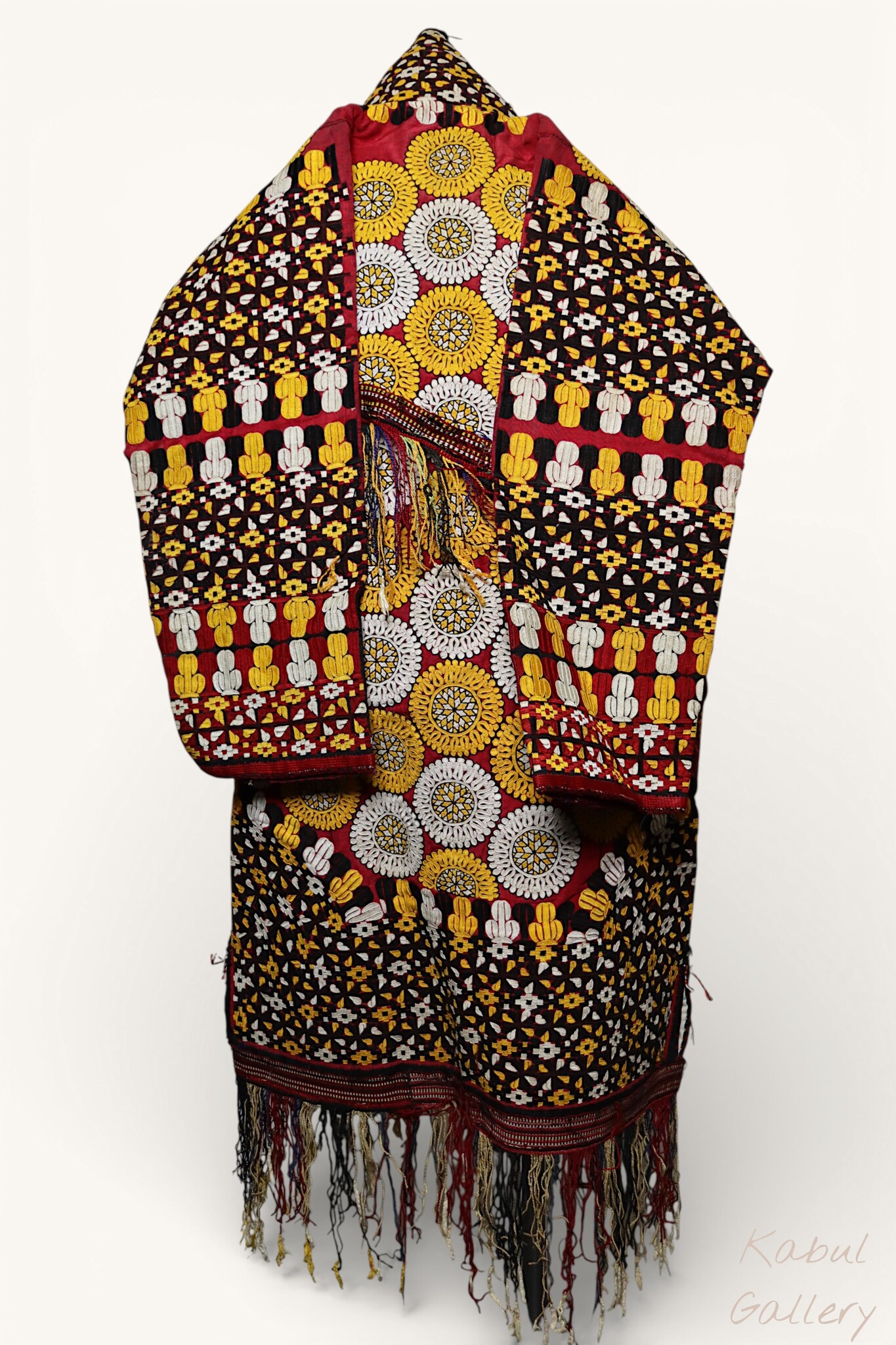 antique silk hand embroidered nomadic Turkmen Uzbek Afghan Ethnic Chapan coat Chirpy Turkmen Tekke Chyrpy Paranja  26D