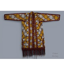 antique silk hand embroidered nomadic Turkmen Uzbek Afghan Ethnic Chapan coat Chirpy Turkmen Tekke Chyrpy Paranja  26E