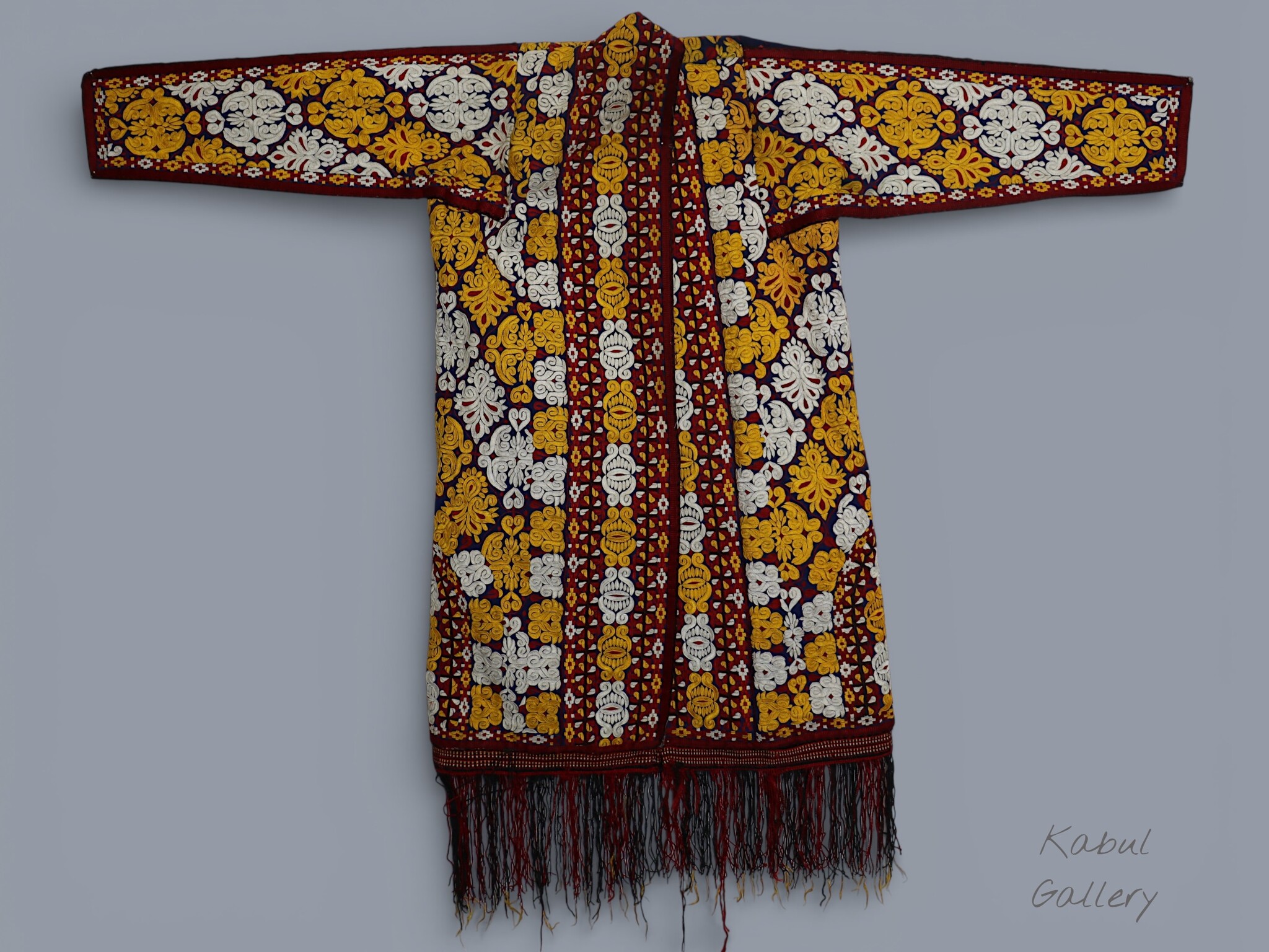 antique silk hand embroidered nomadic Turkmen Uzbek Afghan Ethnic Chapan coat Chirpy Turkmen Tekke Chyrpy Paranja  26E