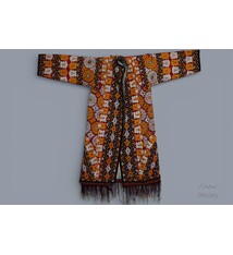 antique silk hand embroidered nomadic Turkmen Uzbek Afghan Ethnic Chapan coat Chirpy Turkmen Tekke Chyrpy Paranja  26F