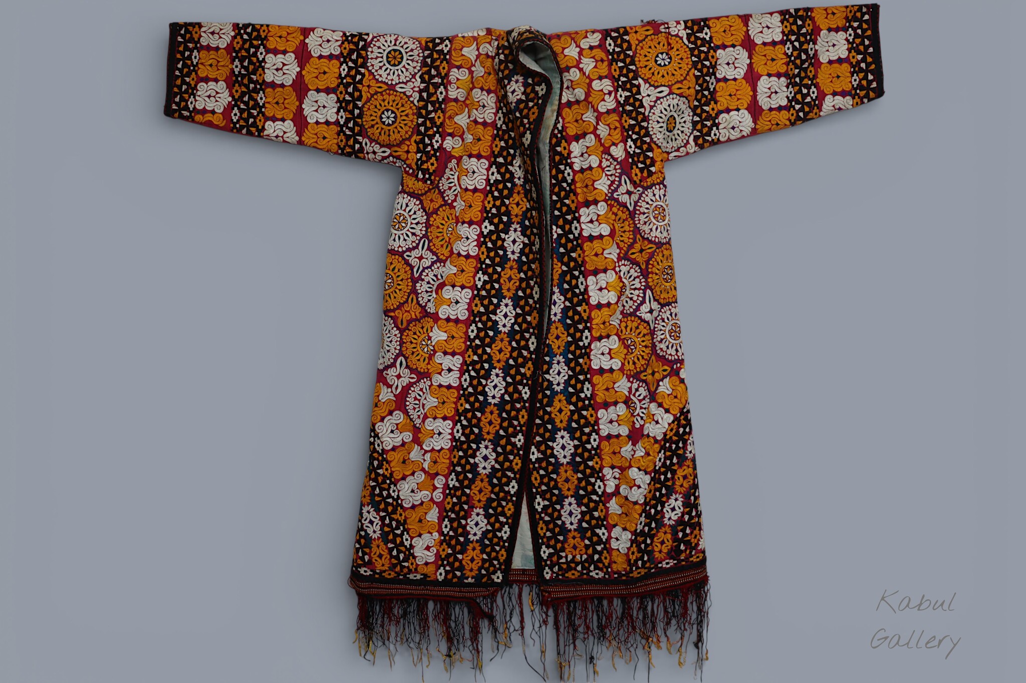 antique silk hand embroidered nomadic Turkmen Uzbek Afghan Ethnic Chapan coat Chirpy Turkmen Tekke Chyrpy Paranja  26F