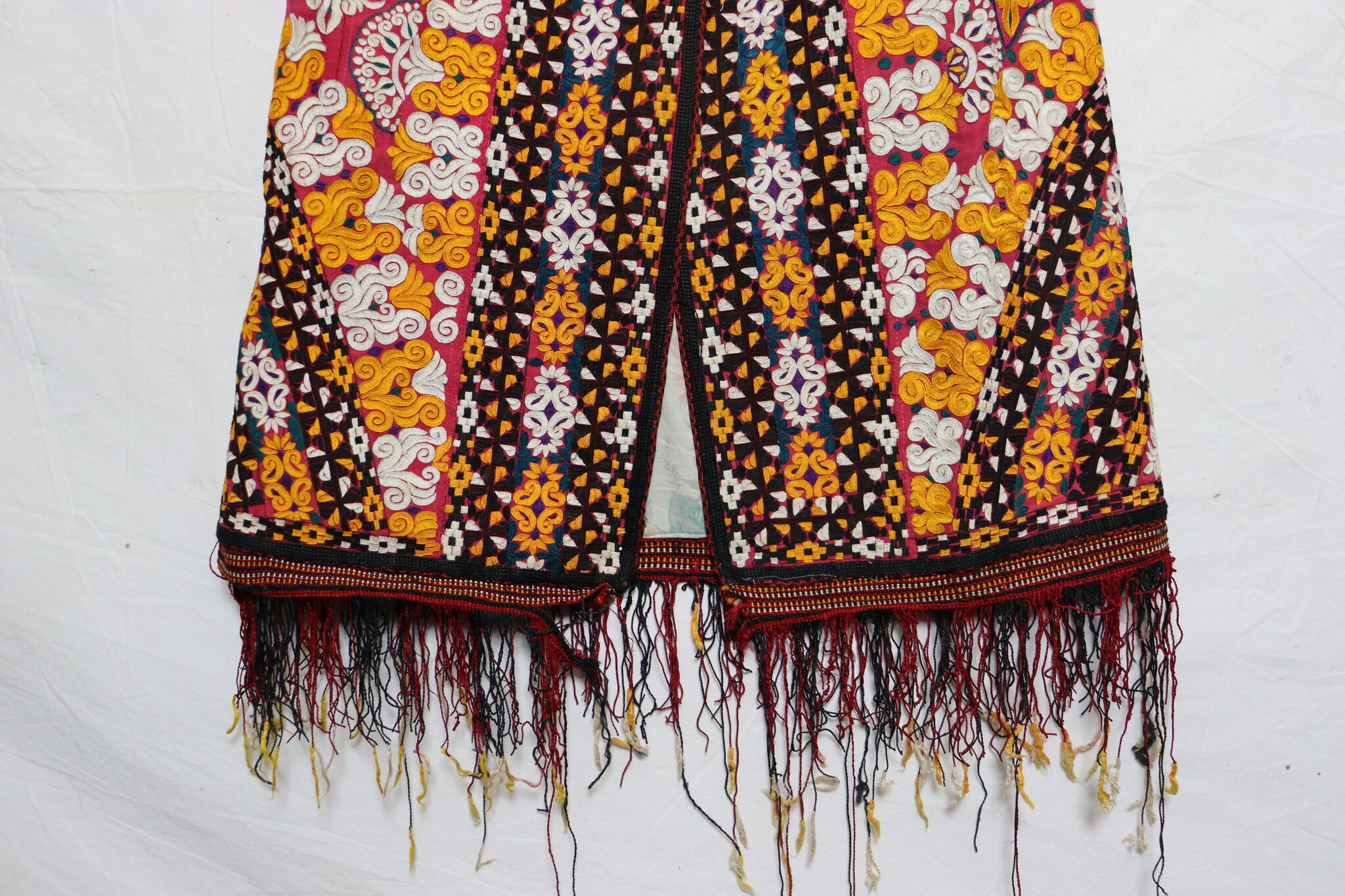 antique silk hand embroidered nomadic Turkmen Uzbek Afghan Ethnic Chapan coat Chirpy Turkmen Tekke Chyrpy Paranja  26F