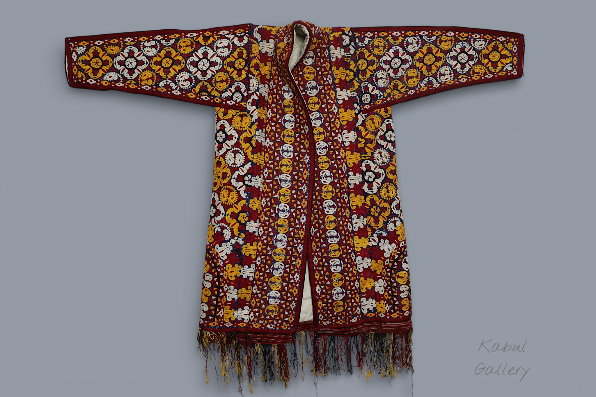 antique silk hand embroidered nomadic Turkmen Uzbek Afghan Ethnic Chapan coat Chirpy Turkmen Tekke Chyrpy Paranja  26G