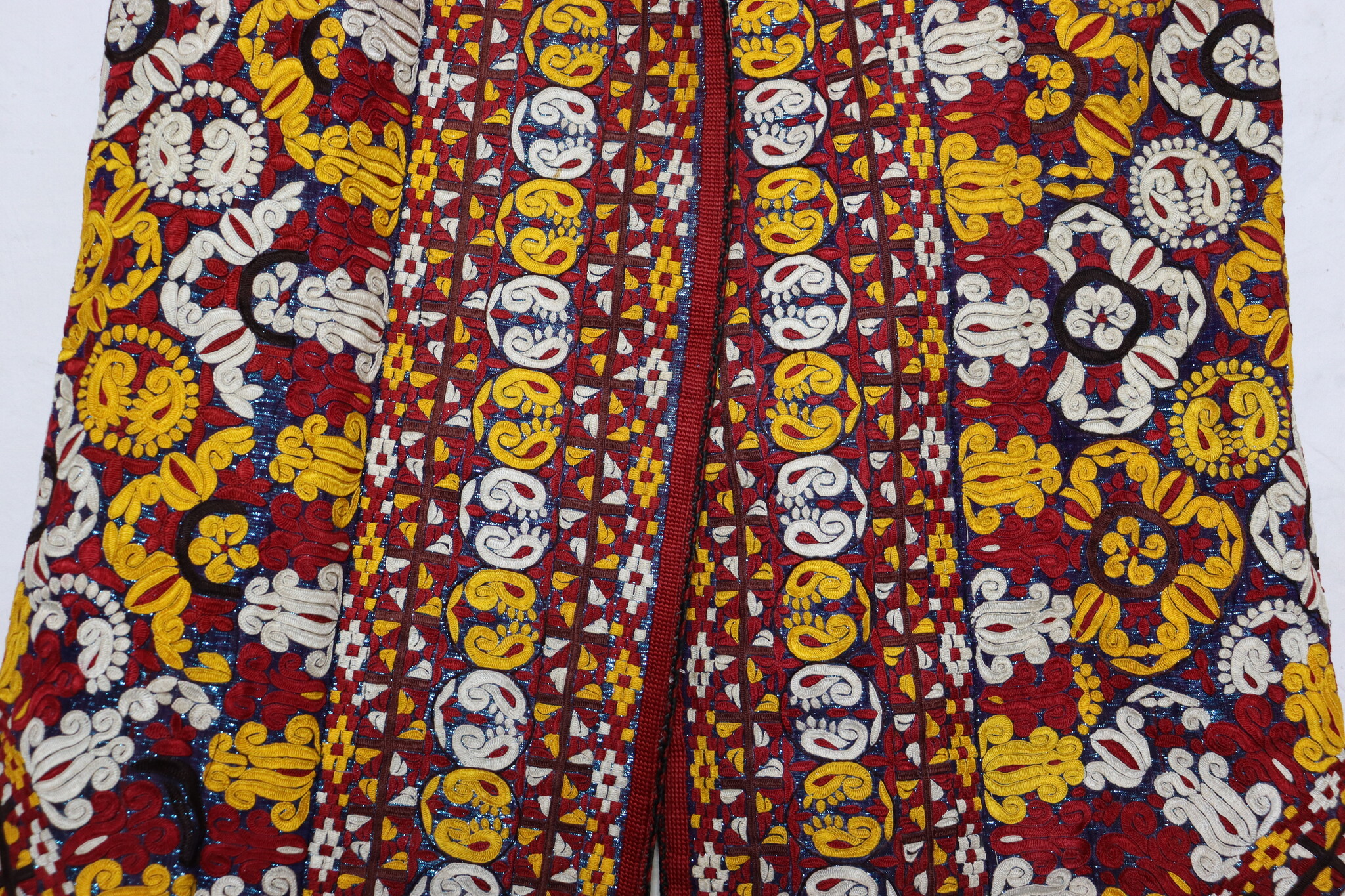 antique silk hand embroidered nomadic Turkmen Uzbek Afghan Ethnic Chapan coat Chirpy Turkmen Tekke Chyrpy Paranja  26G