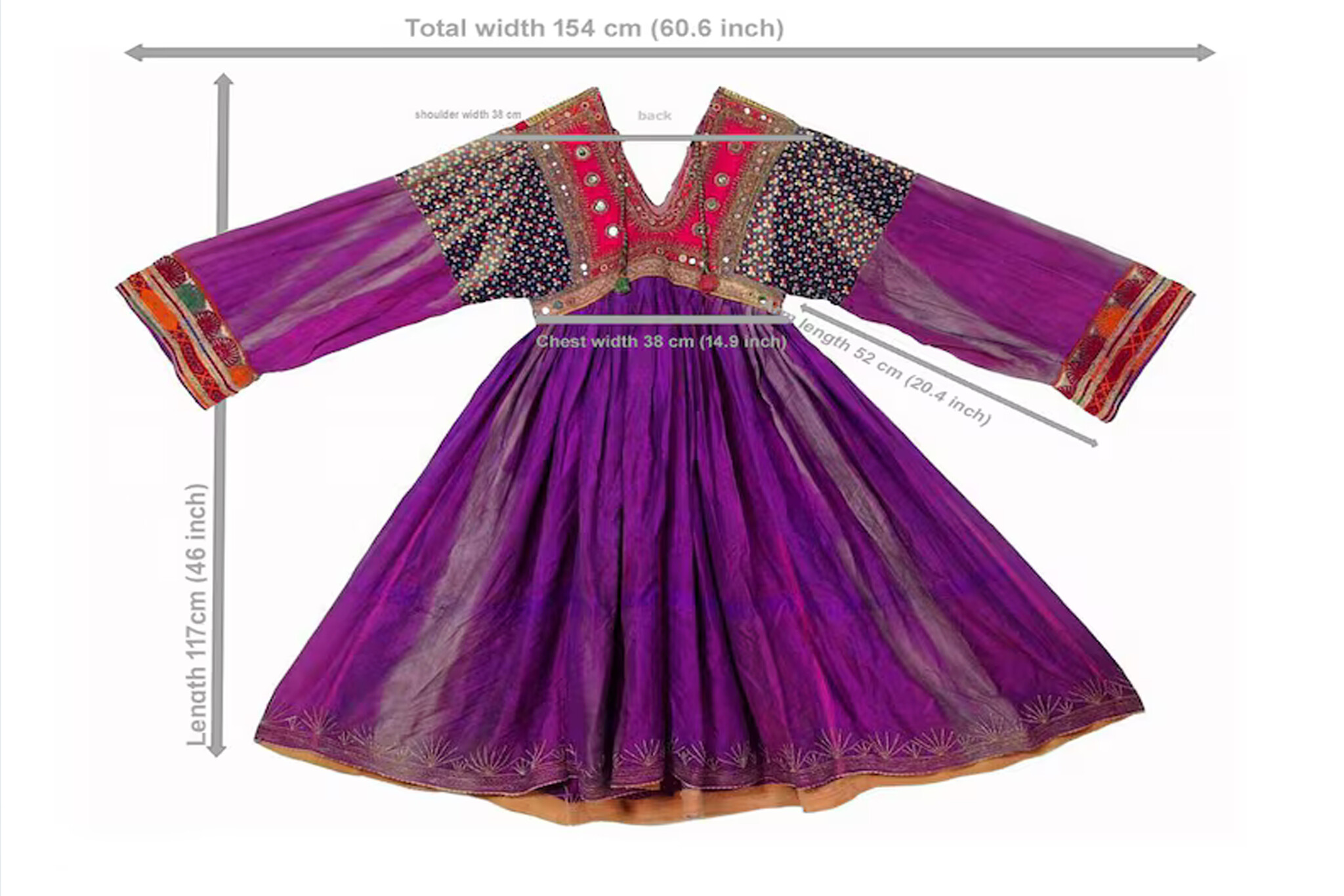 antique orient  nomadic Silk Embroidered Wedding Dress from Afghanistan. 18/11