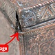 antique islamic solid copper tinned box chest tube jewelry box casket from Afghanistan 19th century No:ET26
