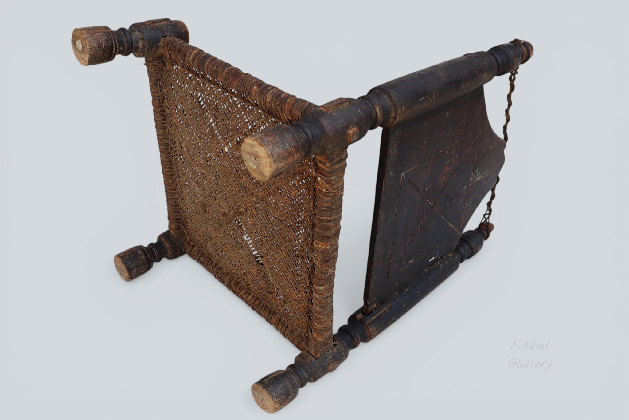 antique  cedar wood Low Chair from Nuristan Afghanistan / Swat Valley-Pakistan No-HH26