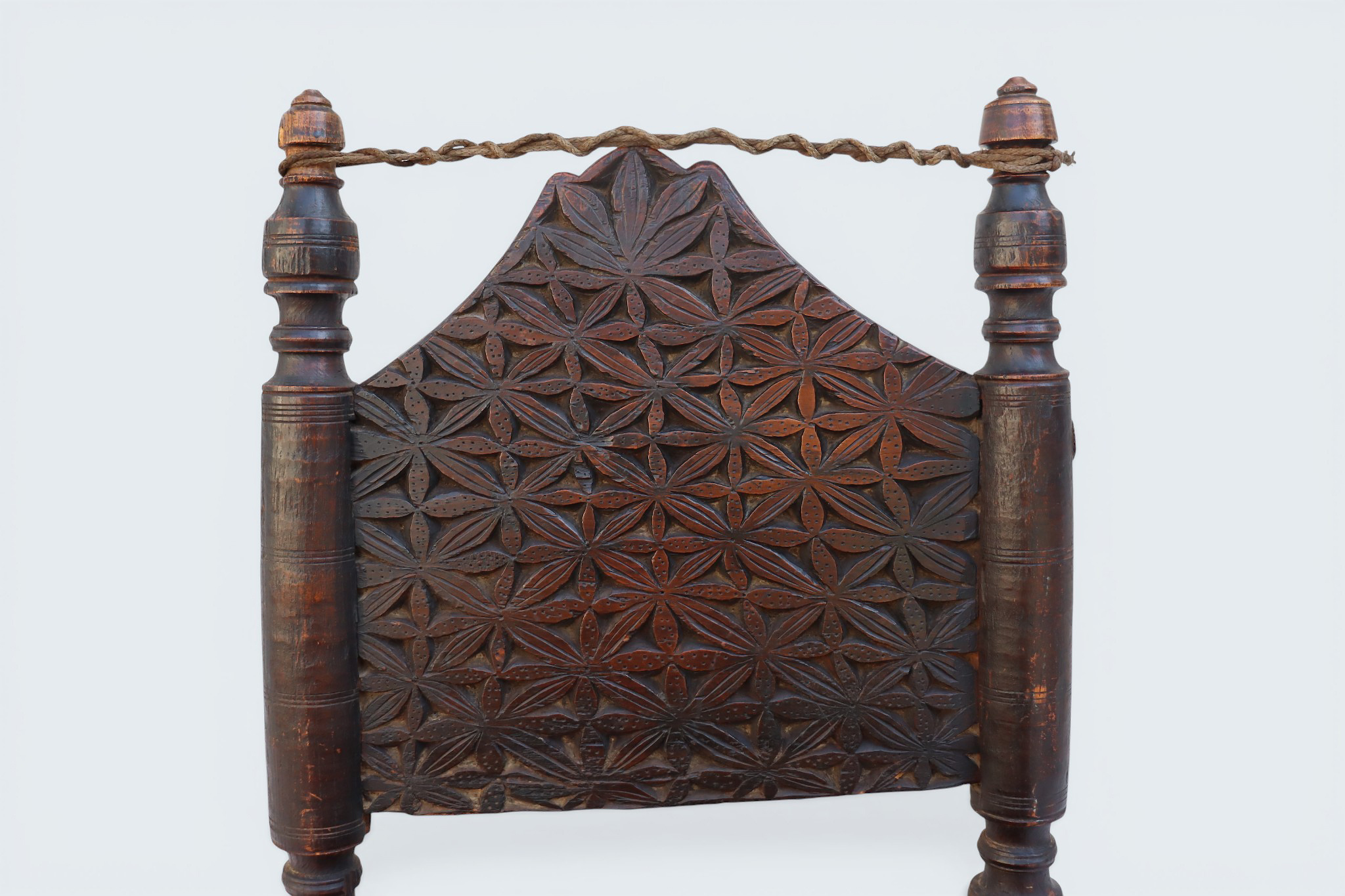 antique  cedar wood Low Chair from Nuristan Afghanistan / Swat Valley-Pakistan No-HH26