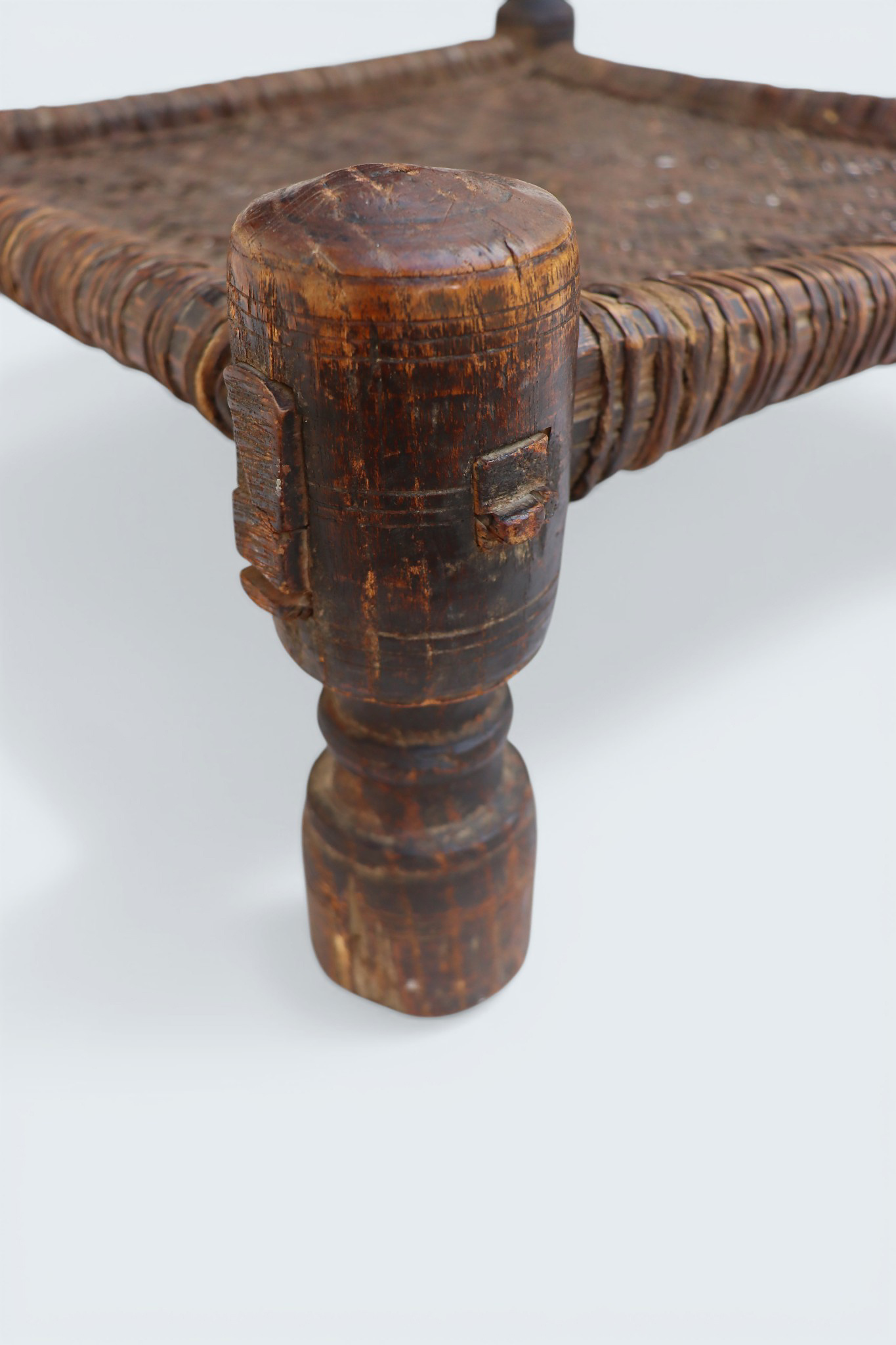 antique  cedar wood Low Chair from Nuristan Afghanistan / Swat Valley-Pakistan No-HH26