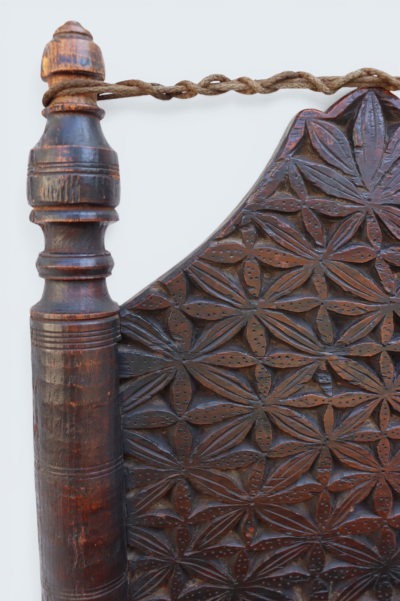 antique  cedar wood Low Chair from Nuristan Afghanistan / Swat Valley-Pakistan No-HH26