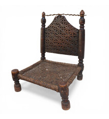 antique  cedar wood Low Chair from Nuristan Afghanistan / Swat Valley-Pakistan No-HH26