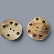 2 PCS Vintage Hand Cut Shell Tany Buttons From The City Gilgit In The Swat Valley Of North Pakistan. - new