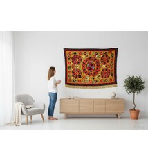 195x140  cm Hand Embroidered suzani from Uzbekistan.ablecloth, Wall hanging, Bedspread,Bedcover No.UZ26/5